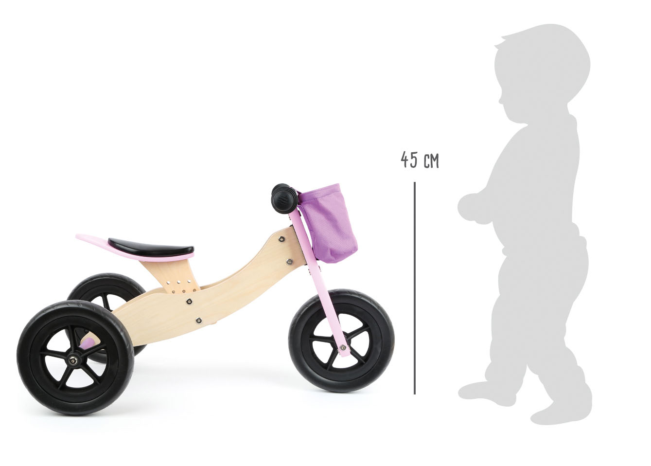 Laufrad und -dreirad Maxi Rosa für Kinder