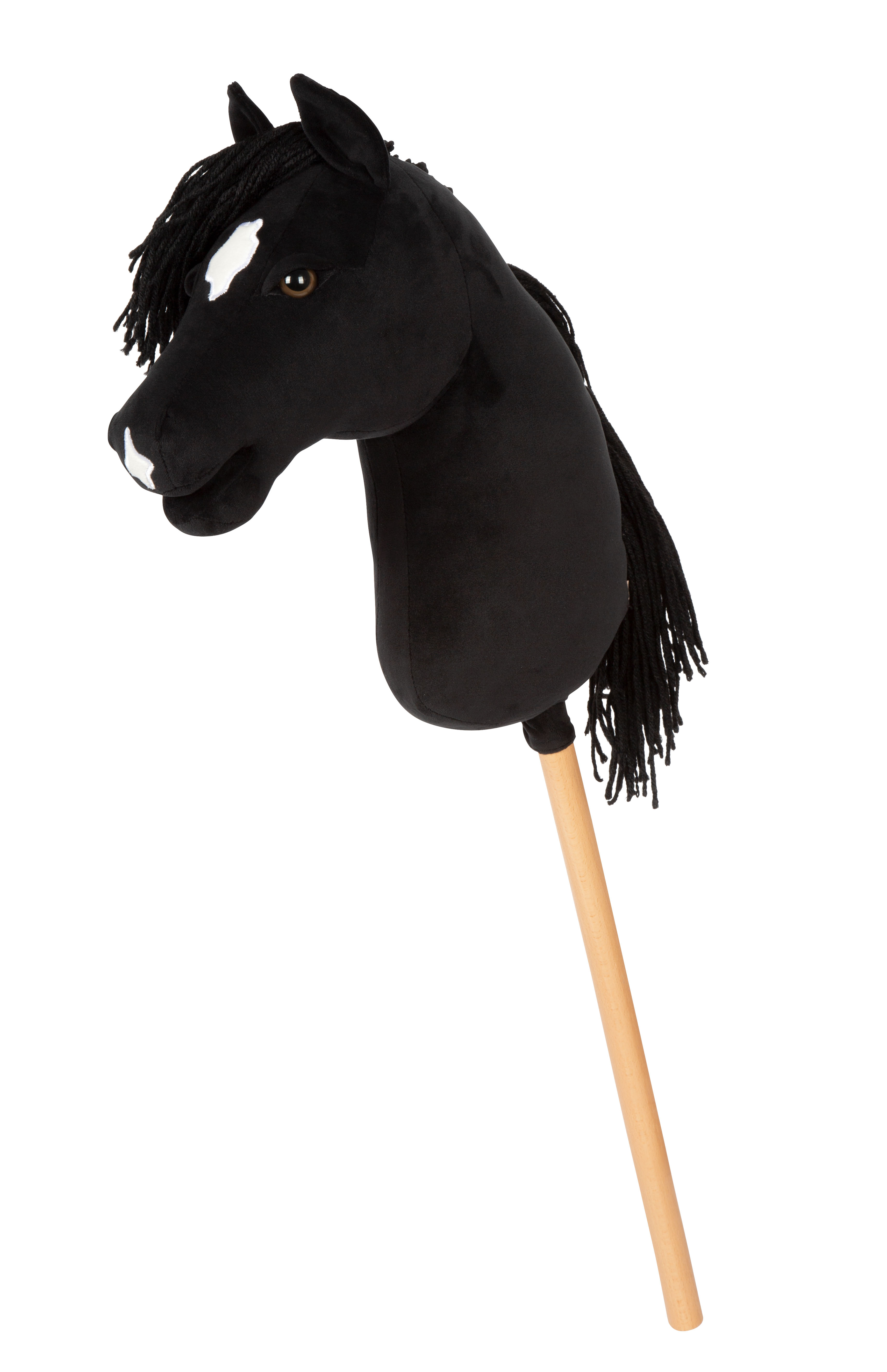 Schwarzes Hobby Horse aus Plüsch für Kinder