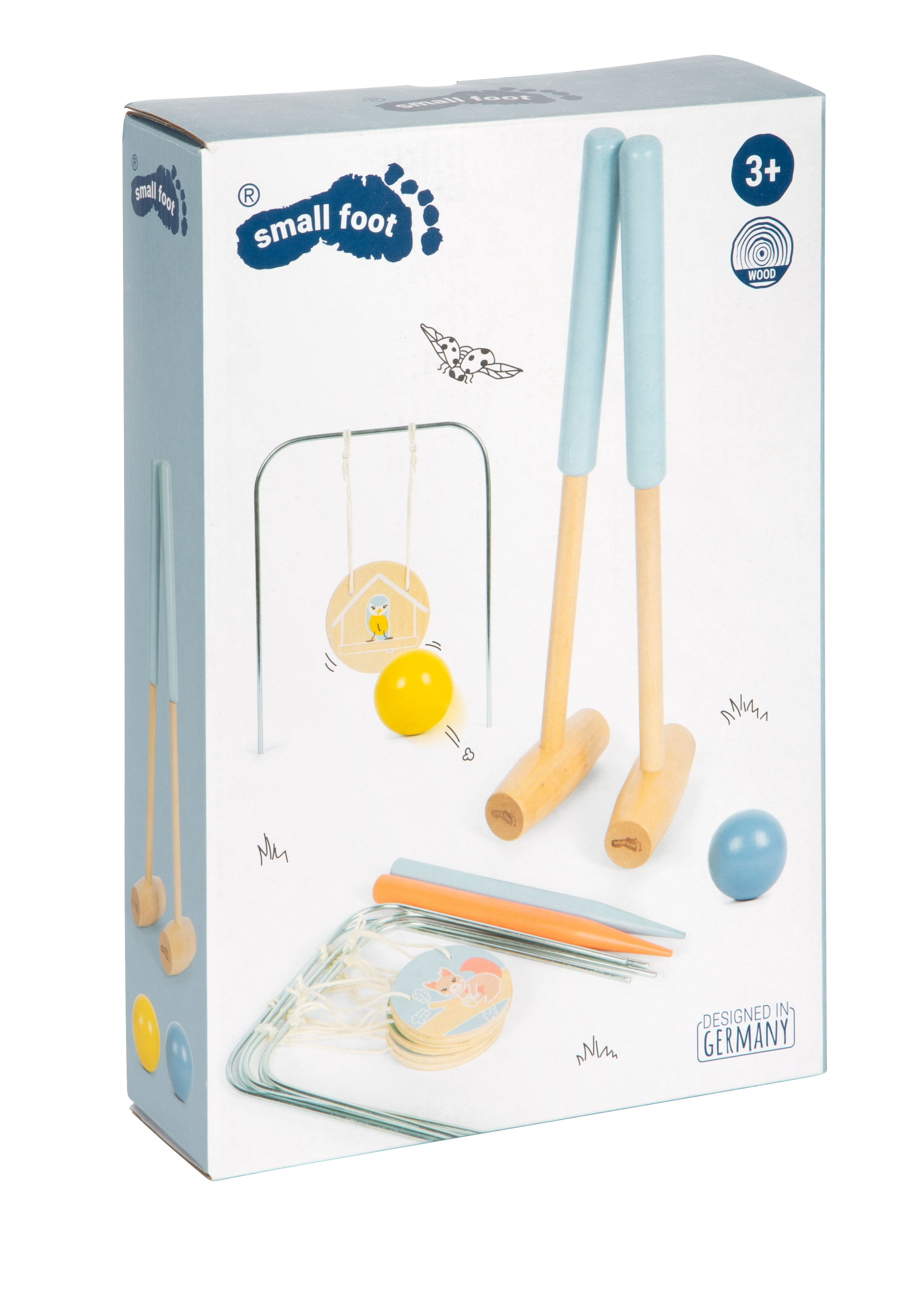 Verpackung für Krocketspiel aus Holz