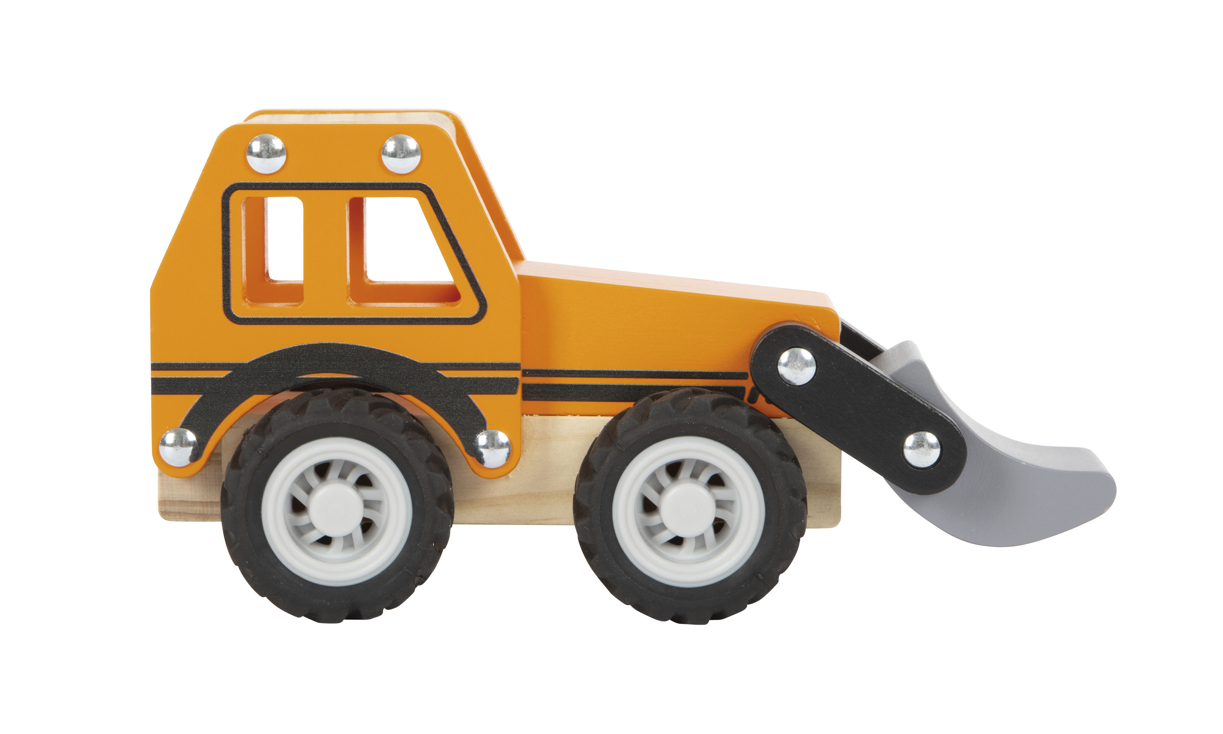 Spielzeugtruck, Kleiner Bagger, Holzspielzeug, orange, Räder