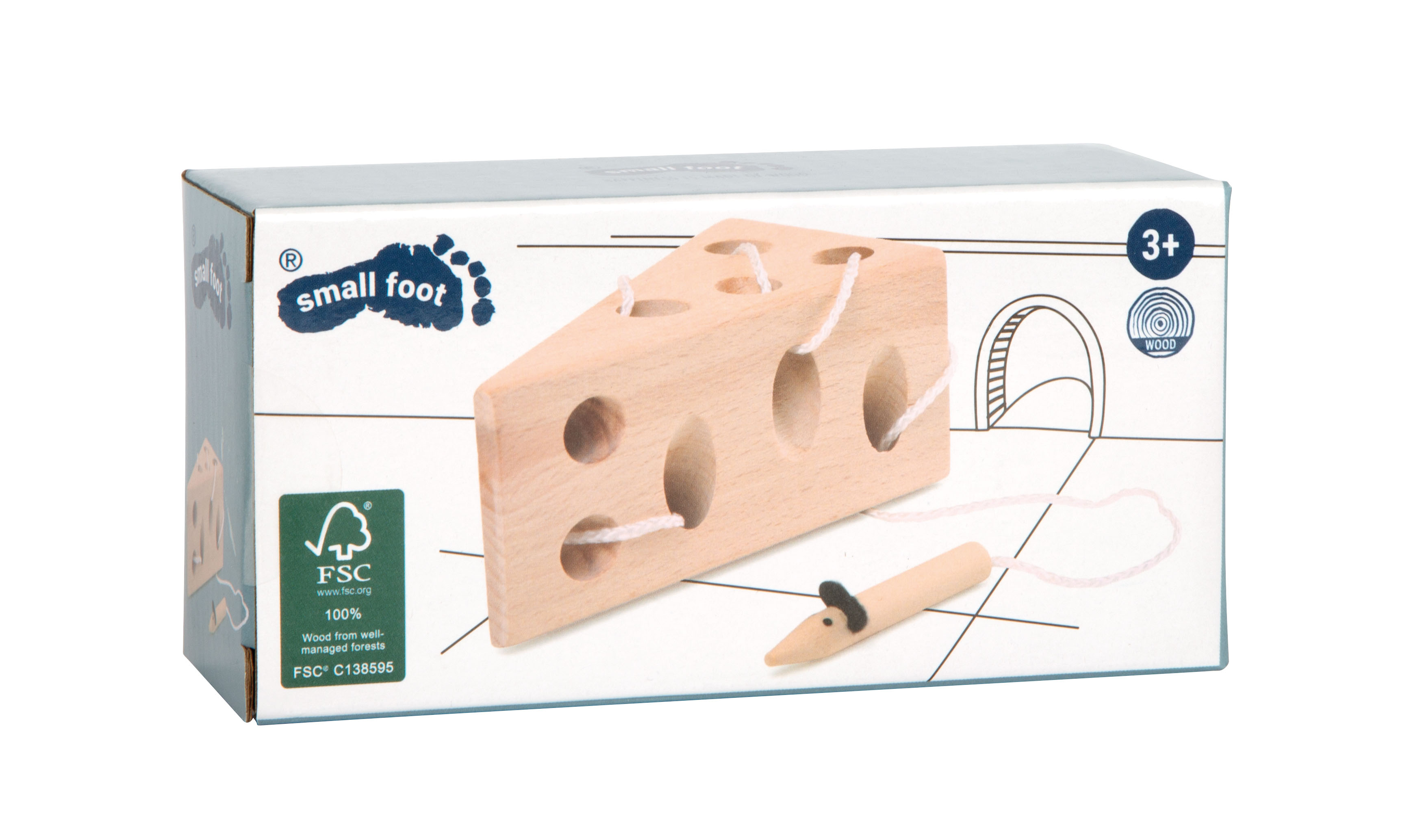 Fädelspiel Käse und Maus für Kinder
