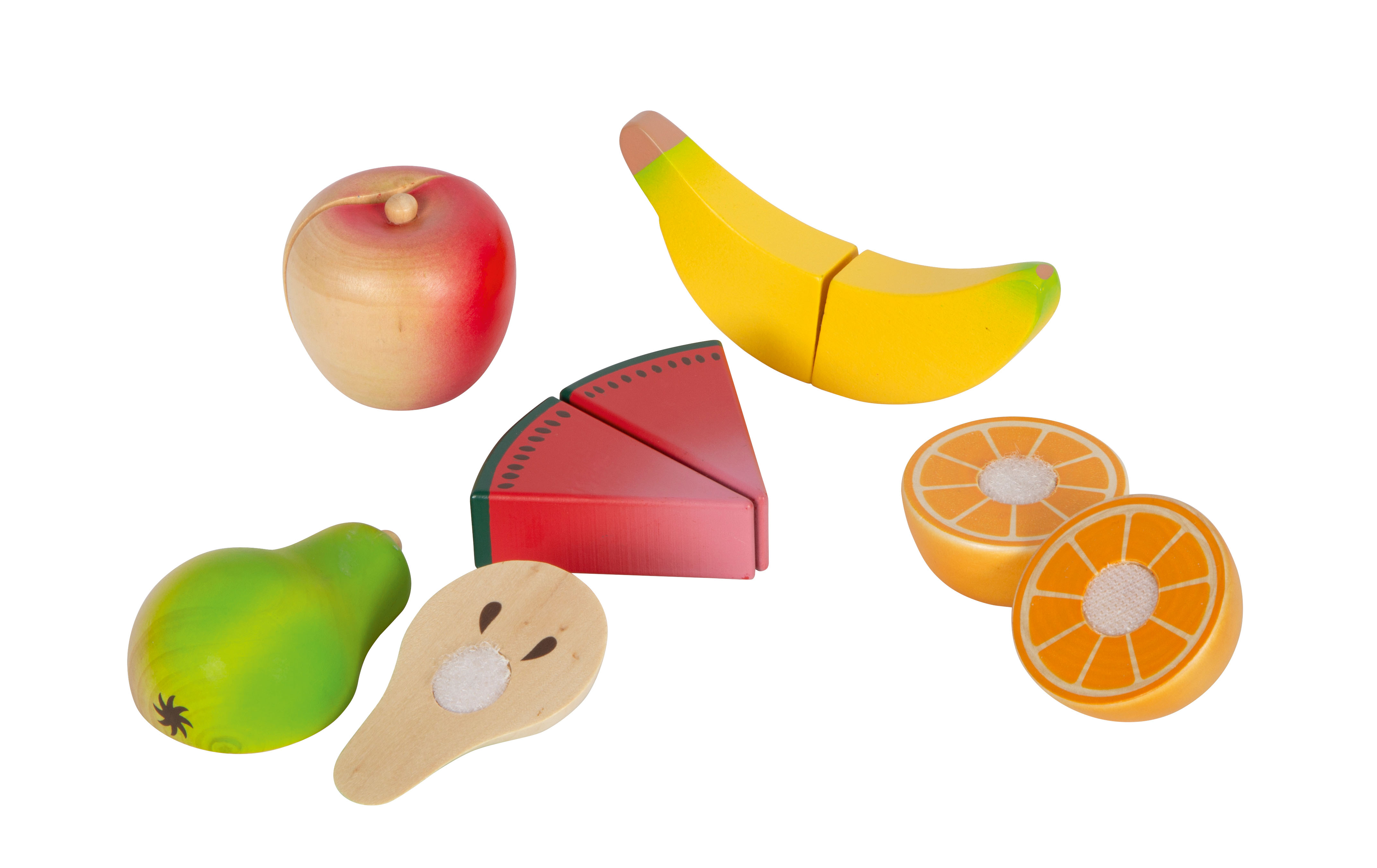 Obst aus Holz zum Spielen
