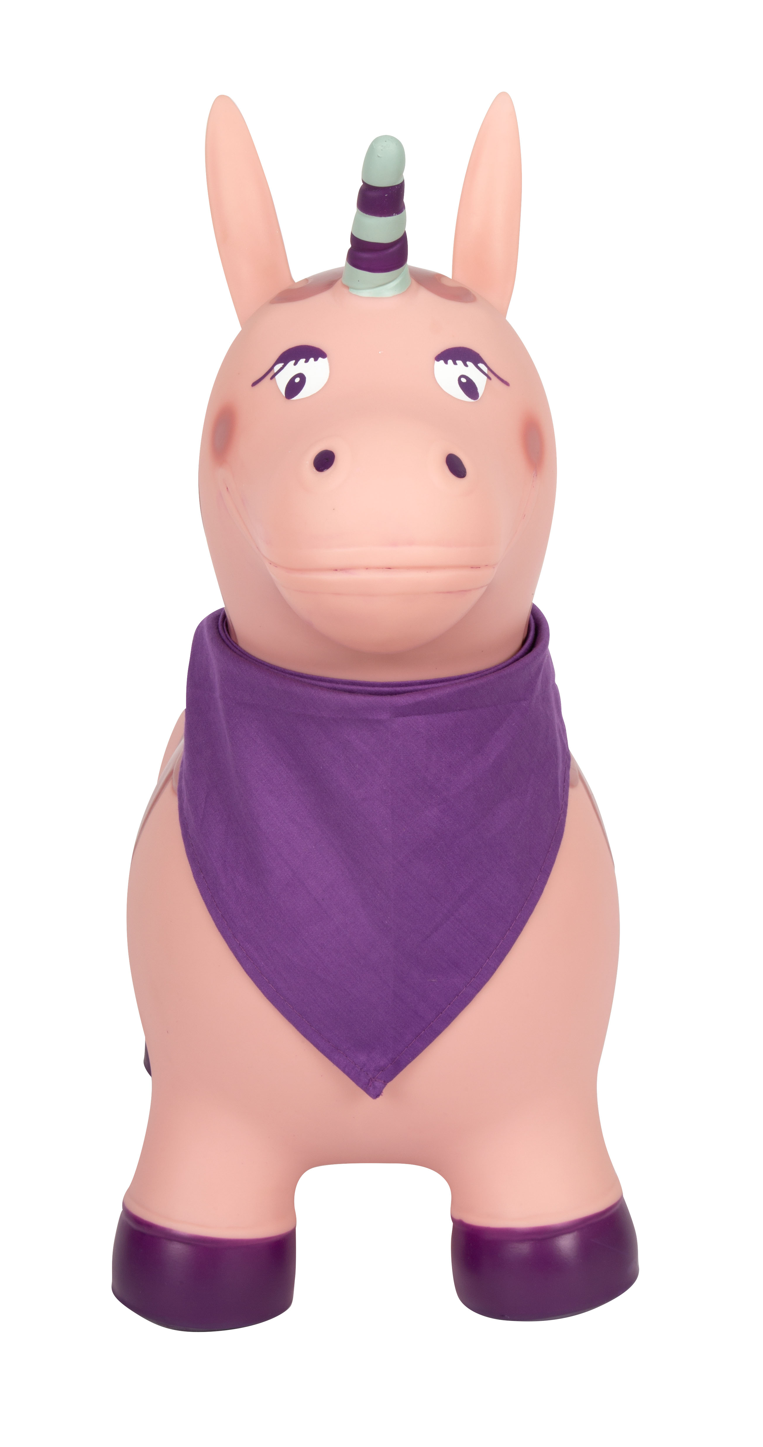 Hüpftier Einhorn frontal mit Horn-Griff