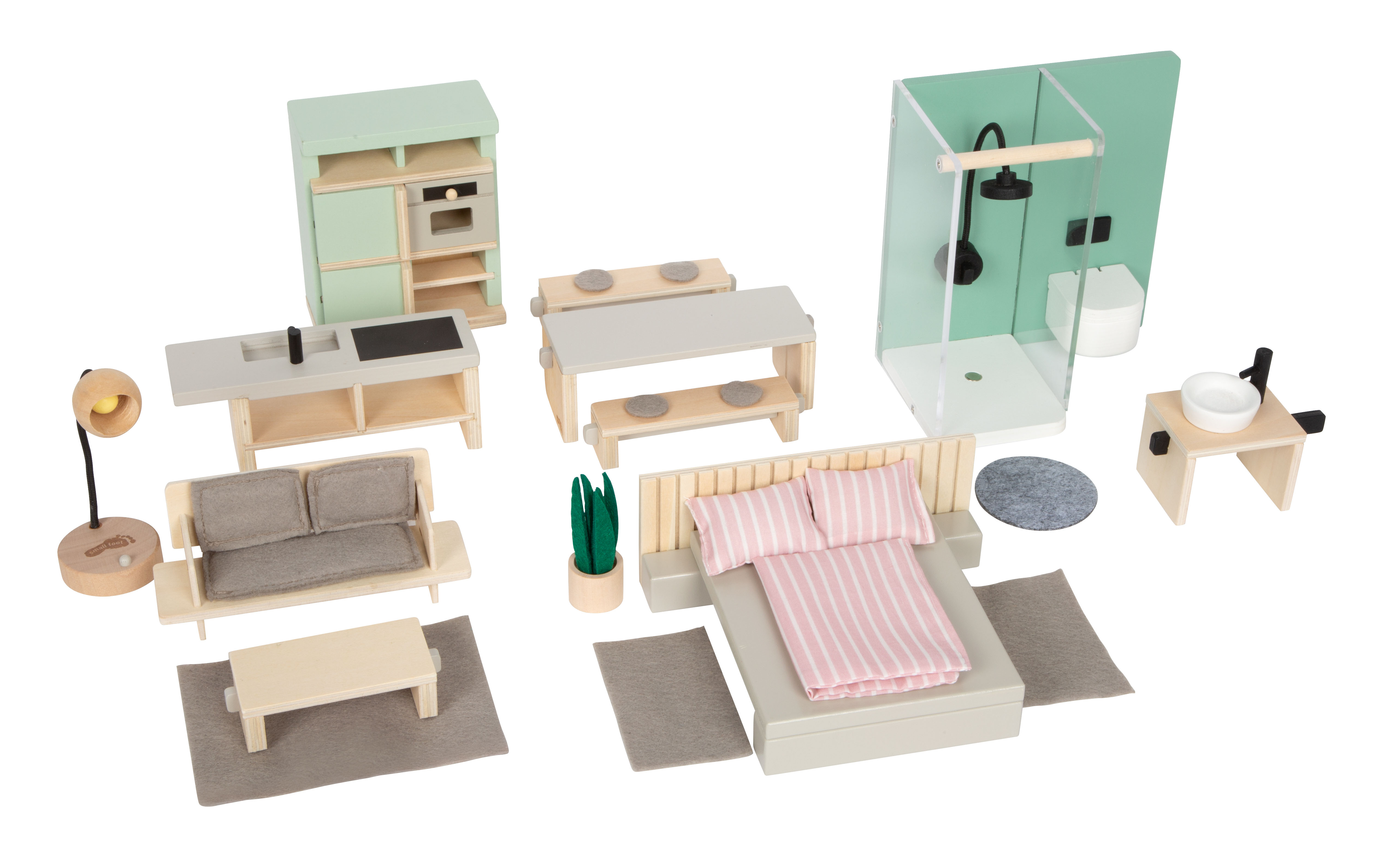 miniature, dollhouse, furniture, wohnzimmer, schlafzimmer