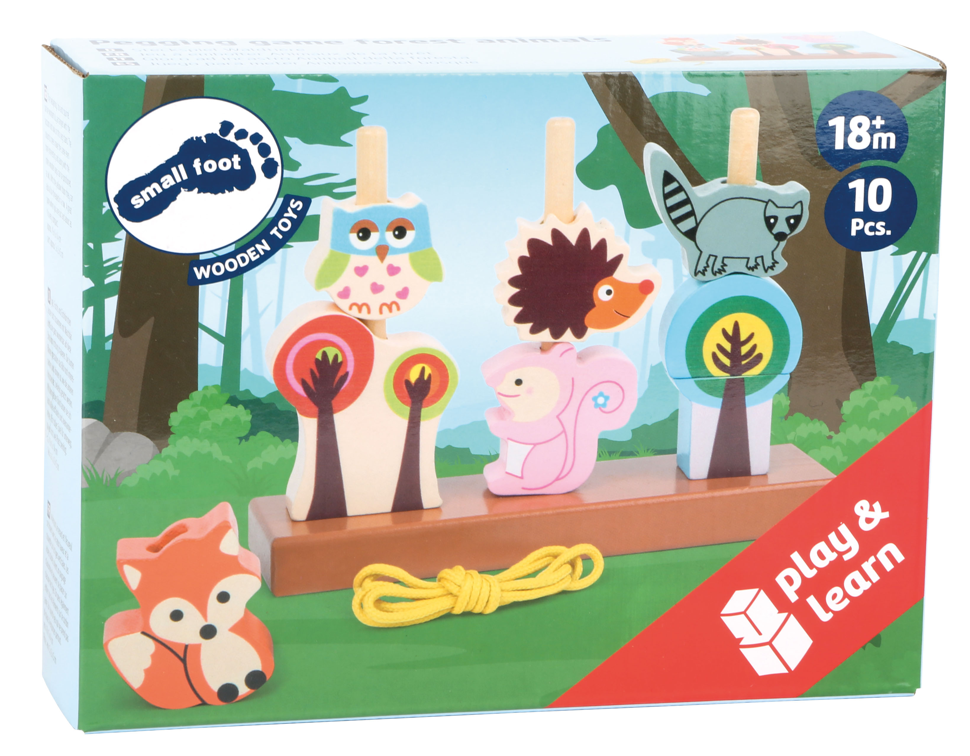 Steck- und Fädelspiel Waldtiere für Kinder