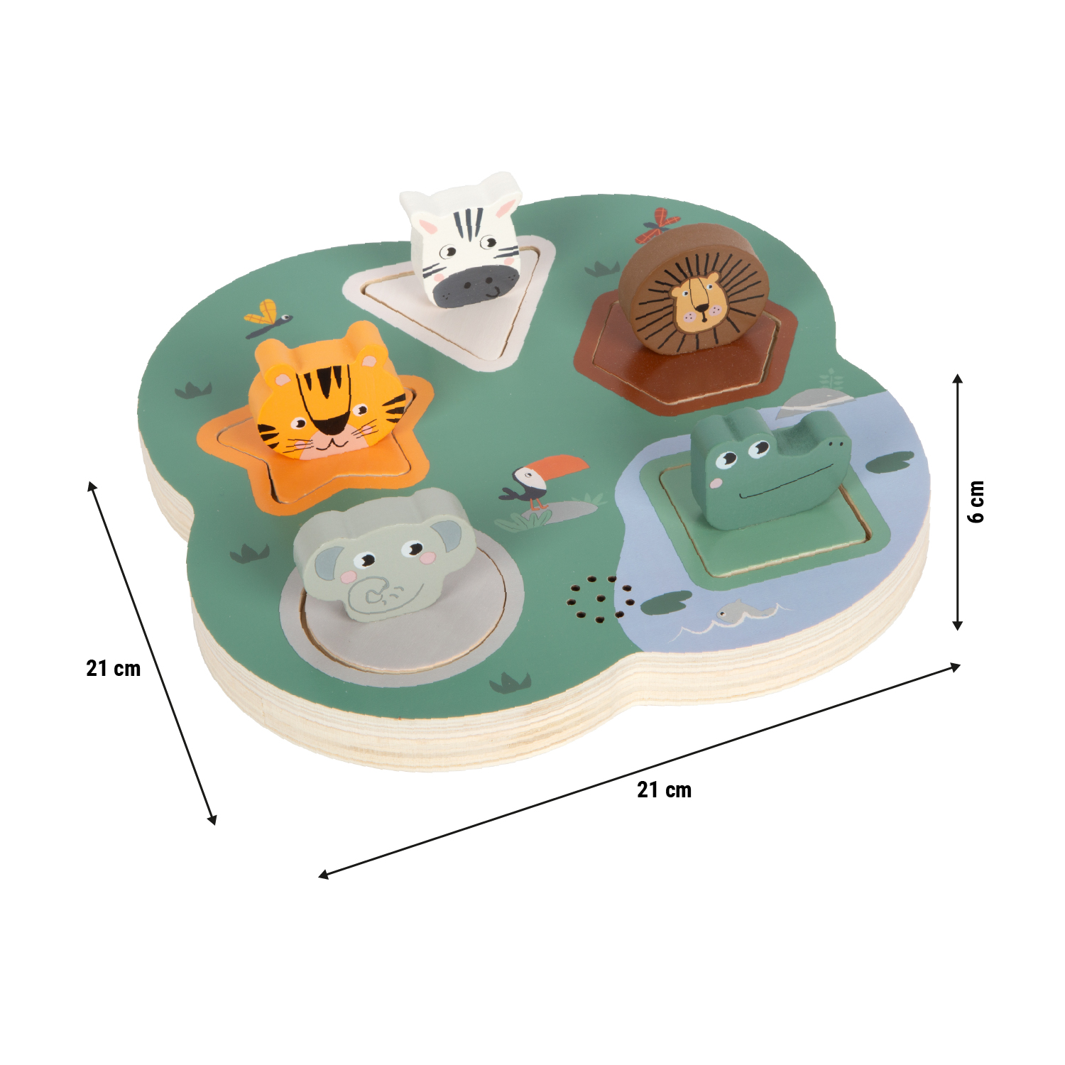 Maßstabssizze vom 3d Holzpuzzle Safari