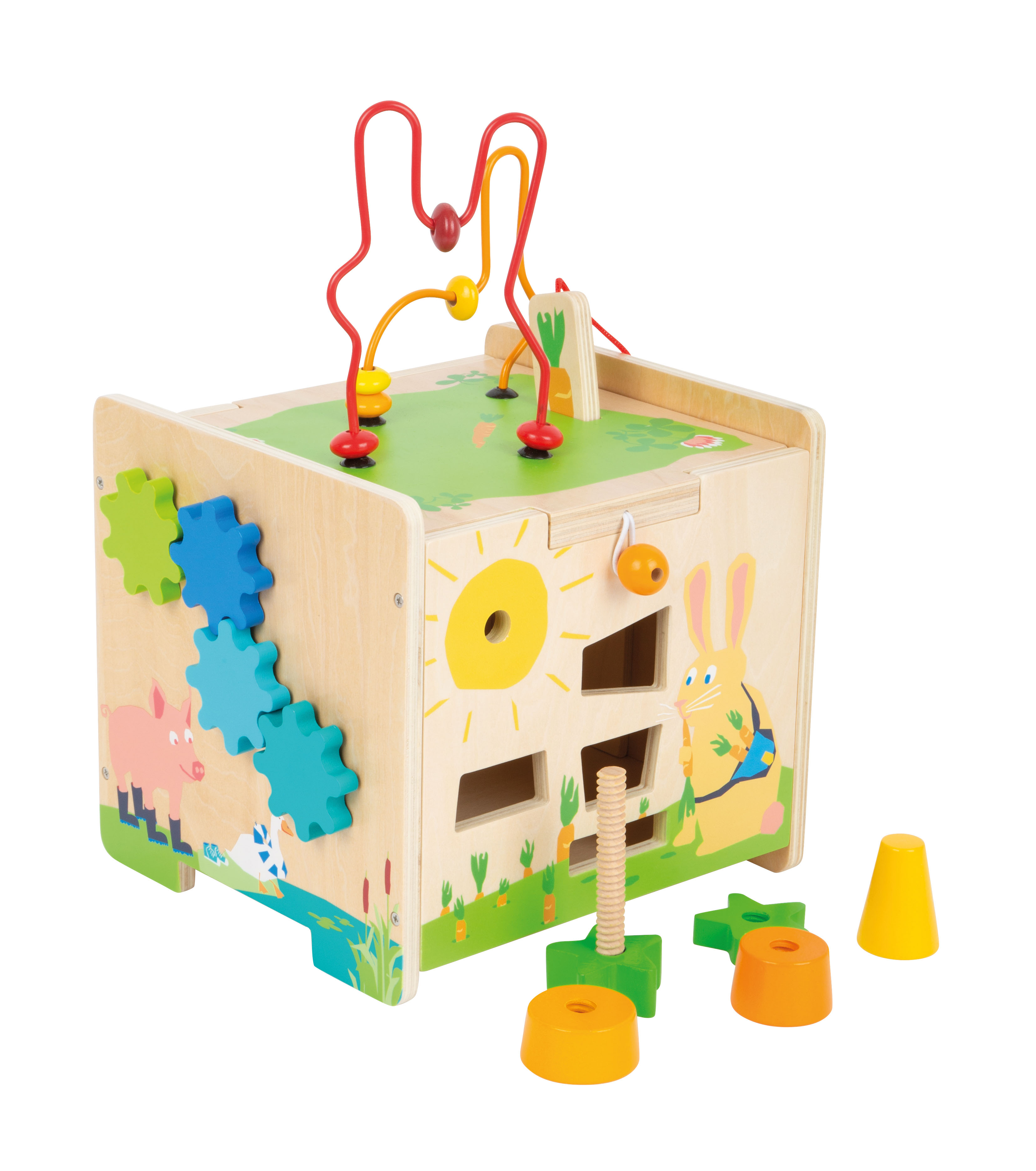 Motorikwürfel Hase für Kinder