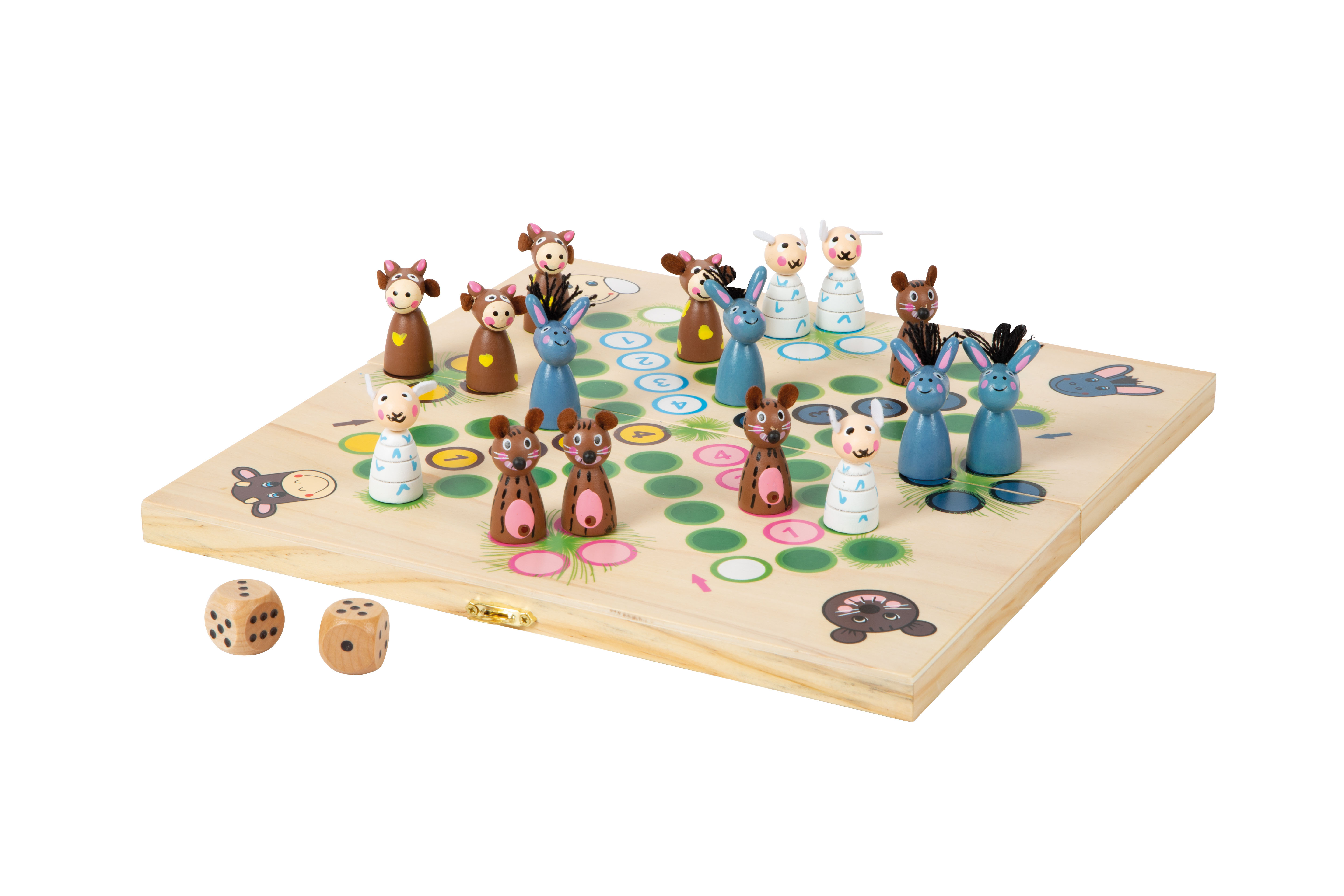 Ludo Farmtiere Esel, Maus, Kuh und Schaf