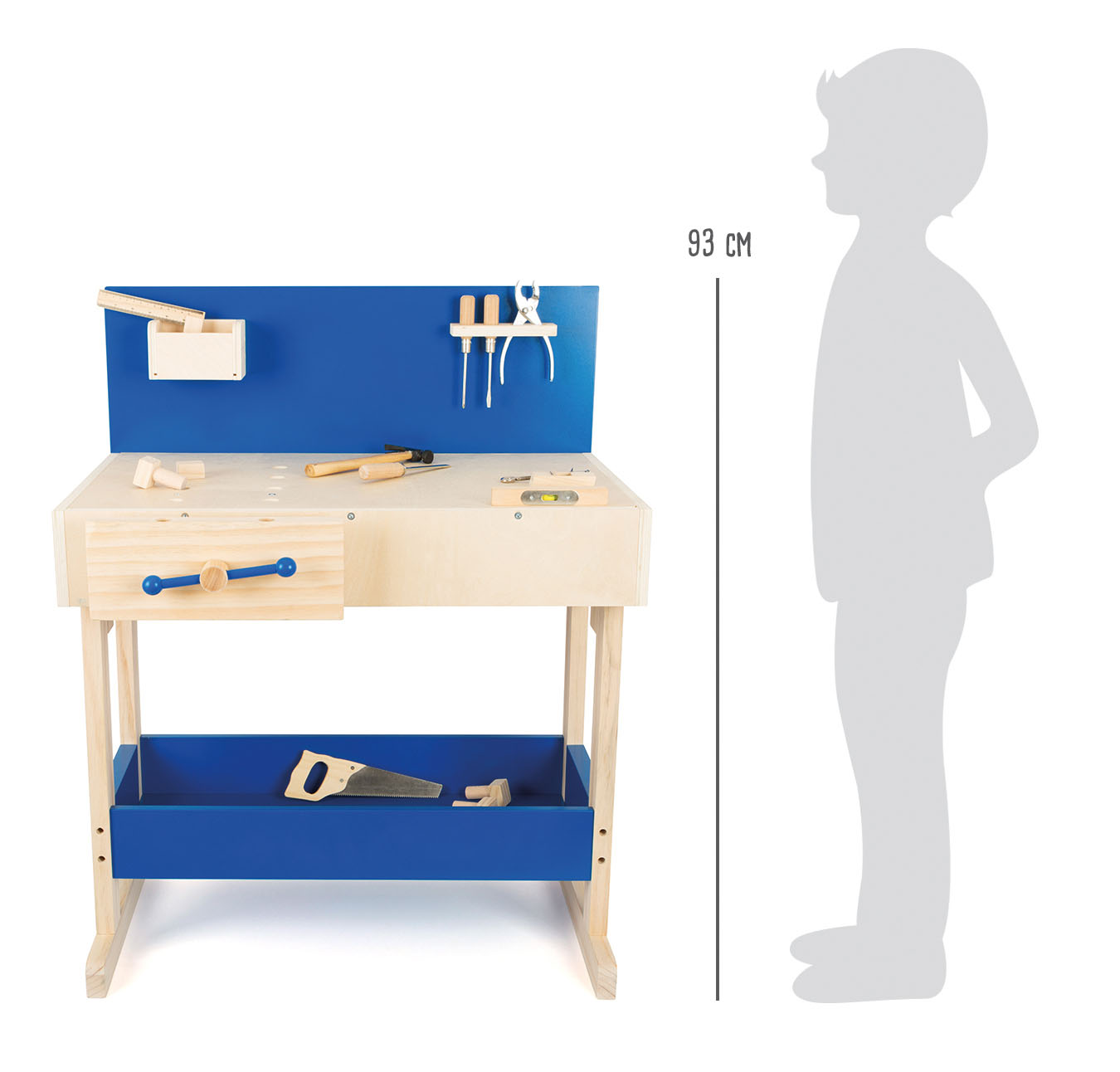 Kinderwerkbank Blau mit Zubehör für Kinder