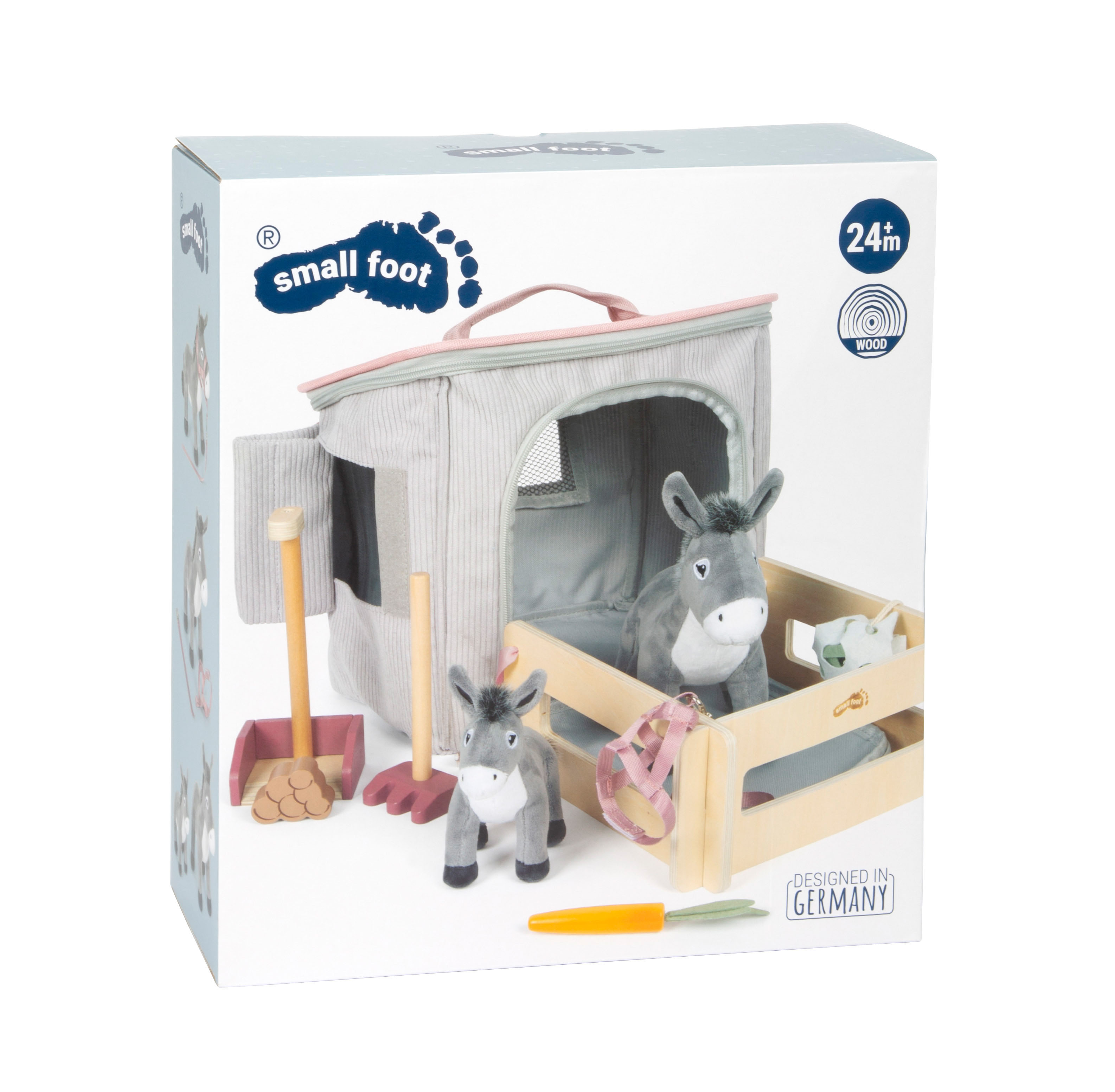 Verpackung von Esel-Spielset mit Tasche