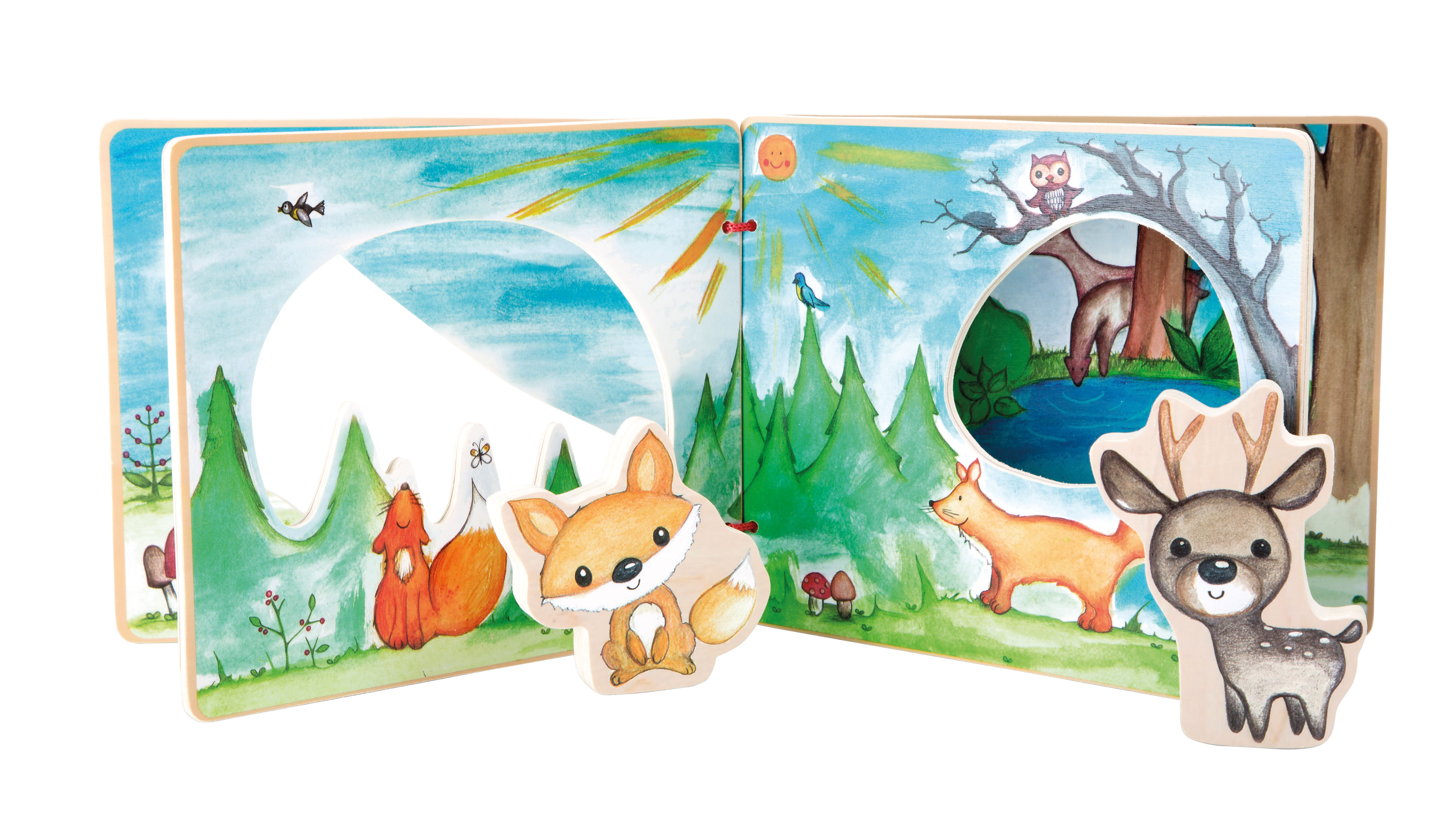 Bilderbuch Waldlandschaft, interaktiv für Kinder