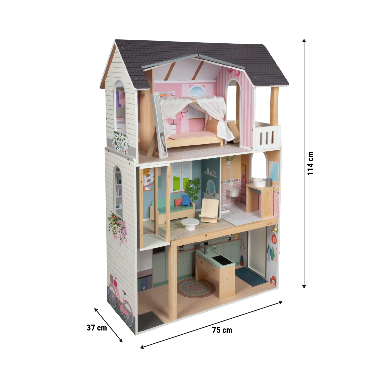 Maßangaben Puppenhaus Traumvilla XL