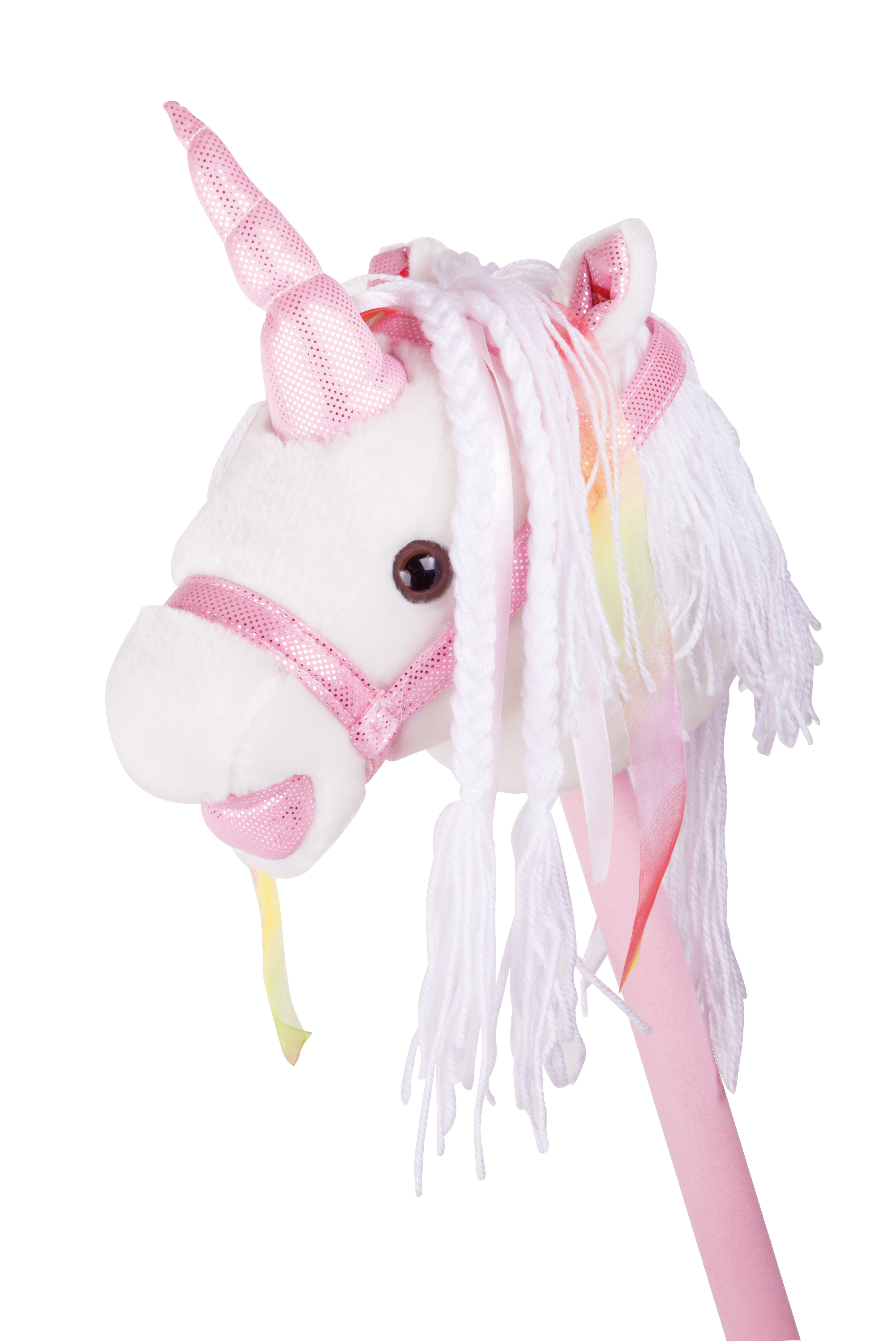Steckenpferd „Weißes Einhorn“ für Kleinkinder