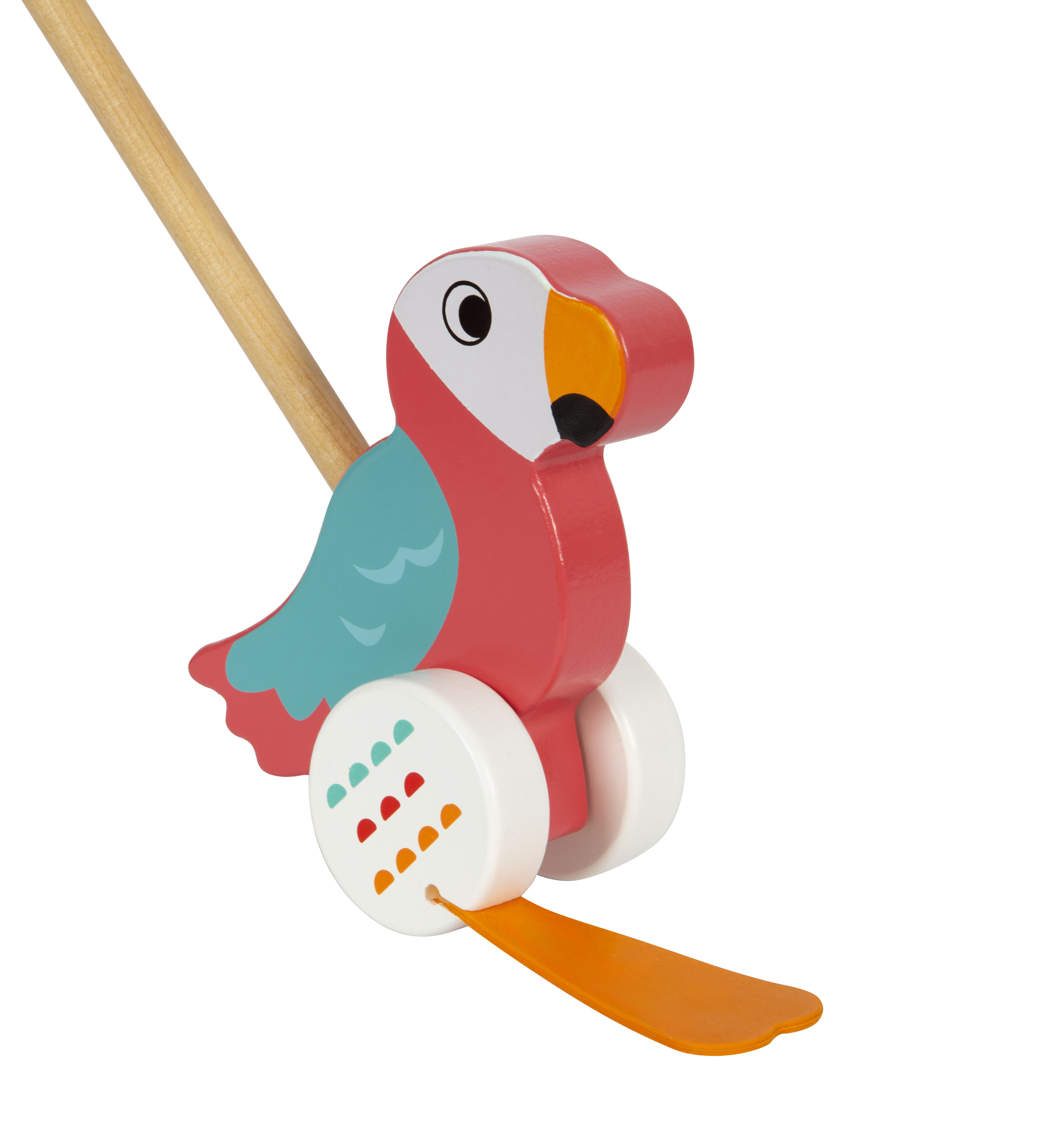 Schiebetier Papagei Lori schräg mit Watschelfüßen