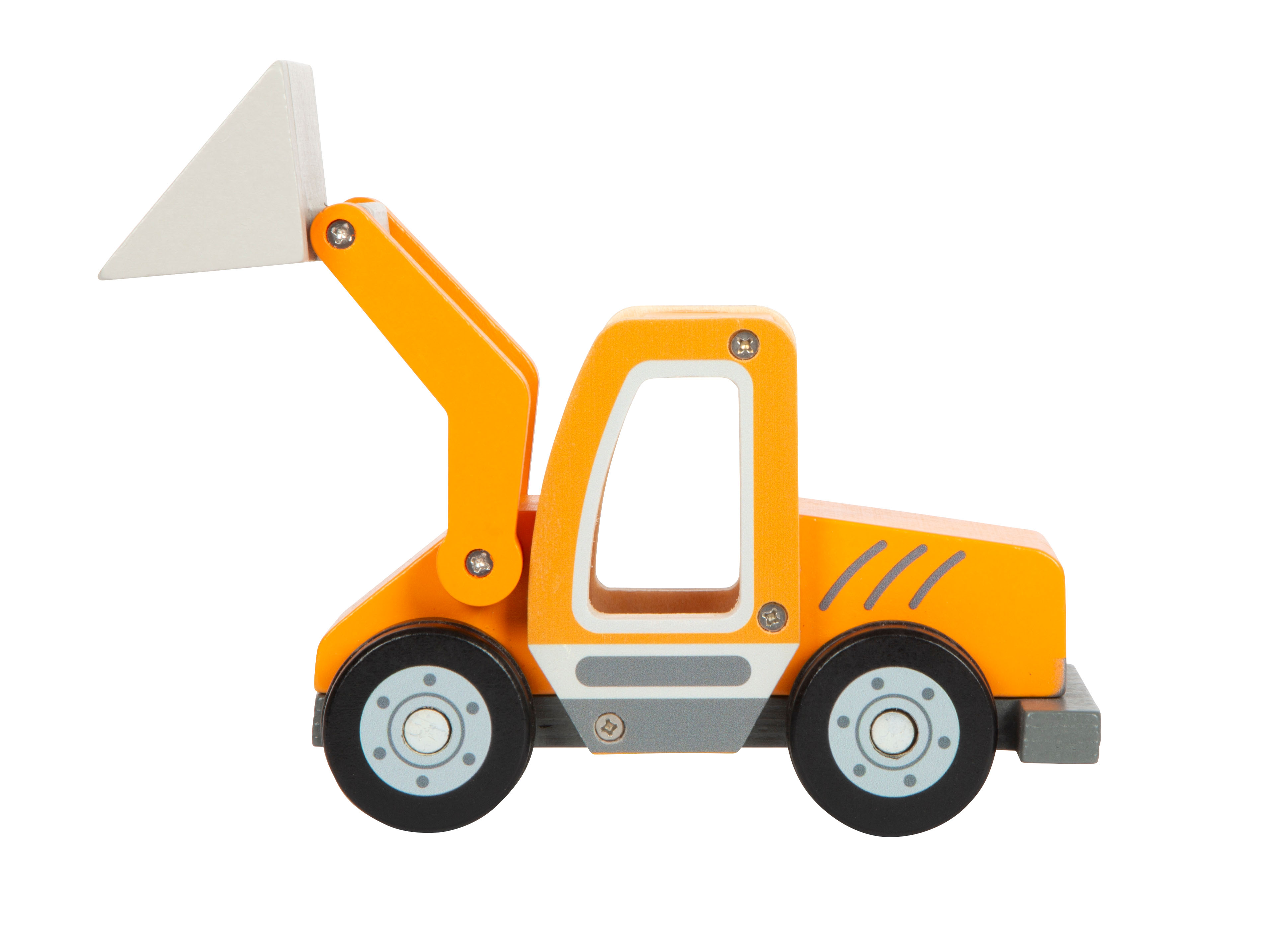 Profilansicht Radlader mit erhobener Schaufel