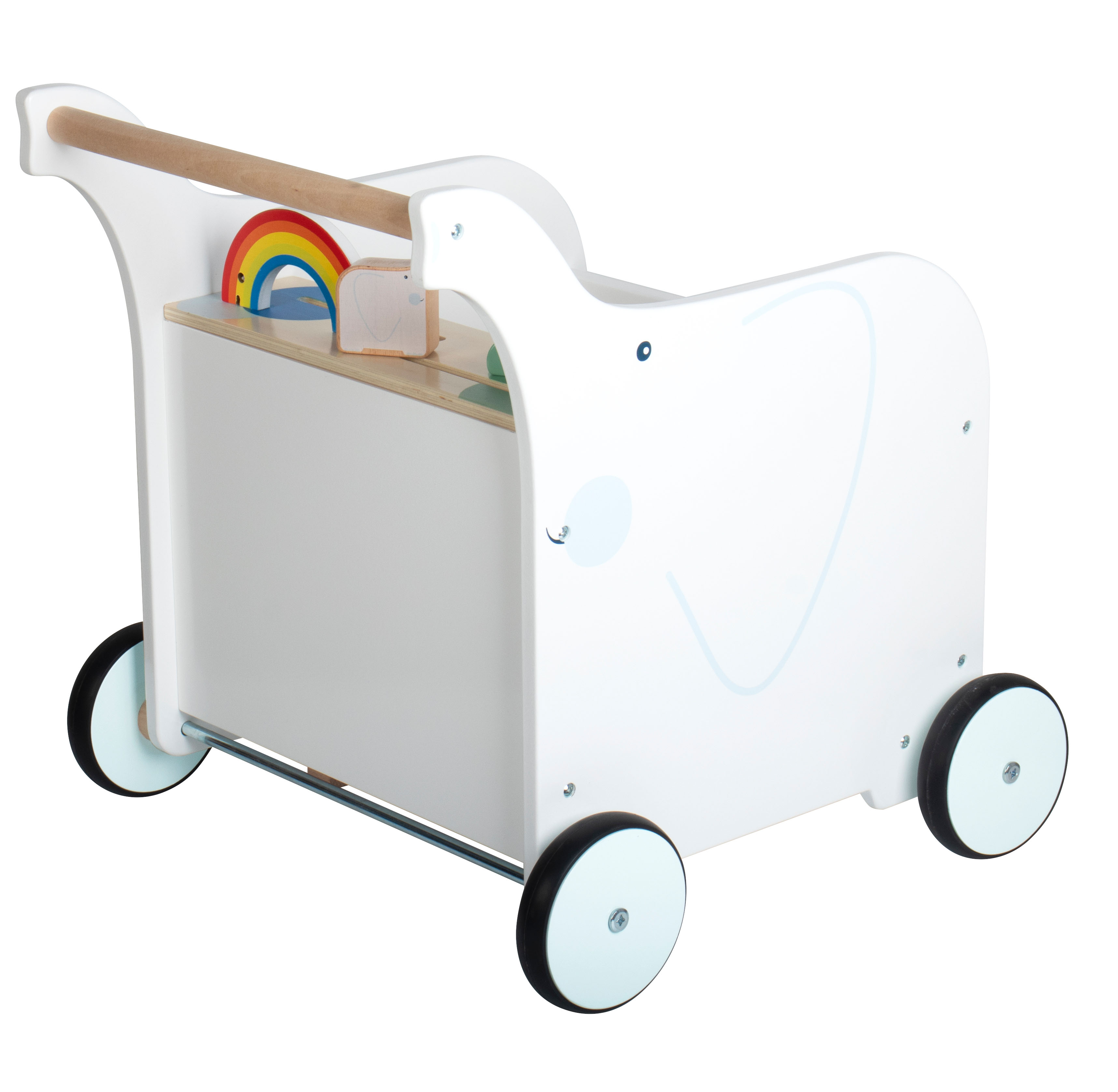 Lauflernwagen aus Holz mit Elefant