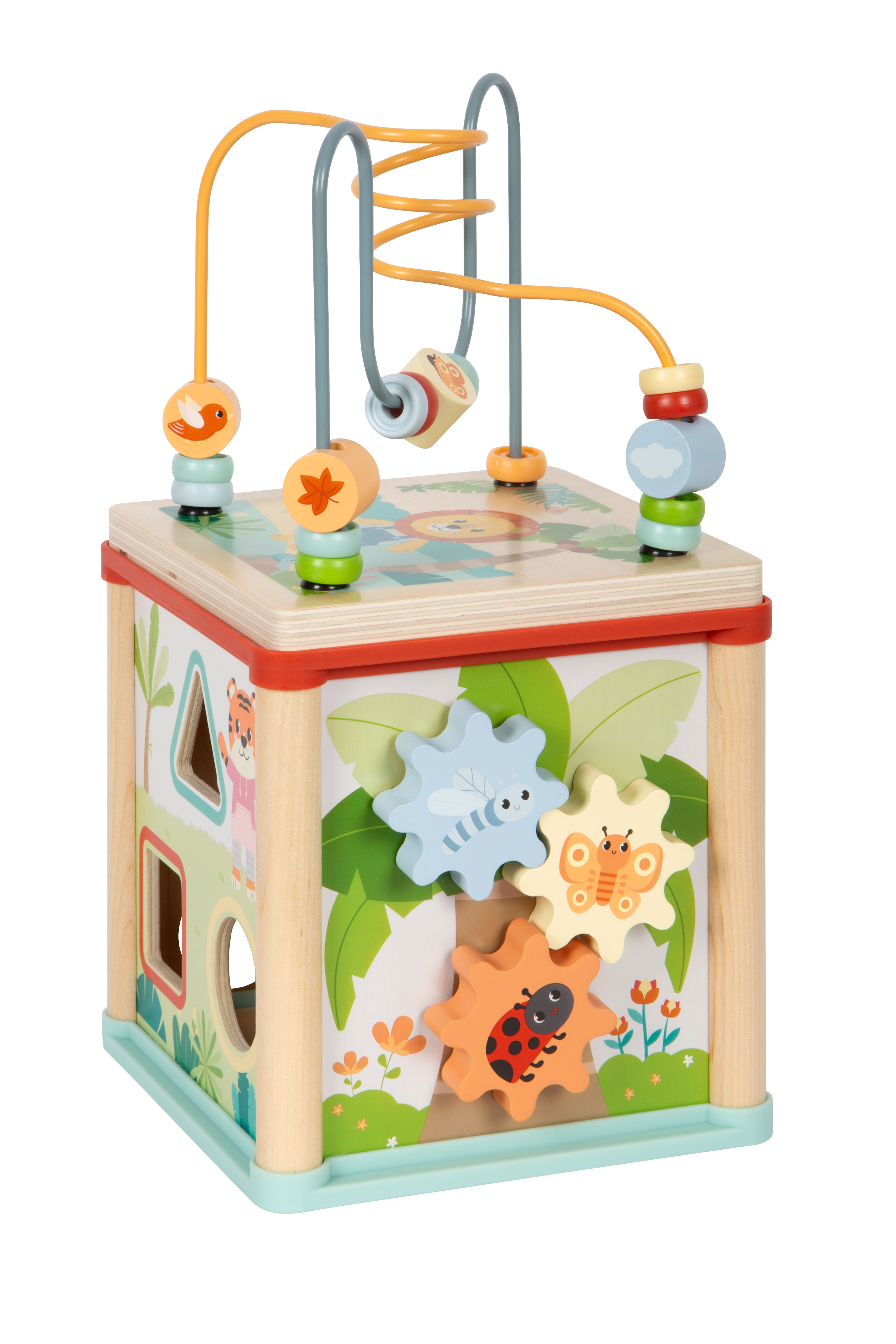 Activity-Würfel für Kinder mit Zahnrad-Spiel