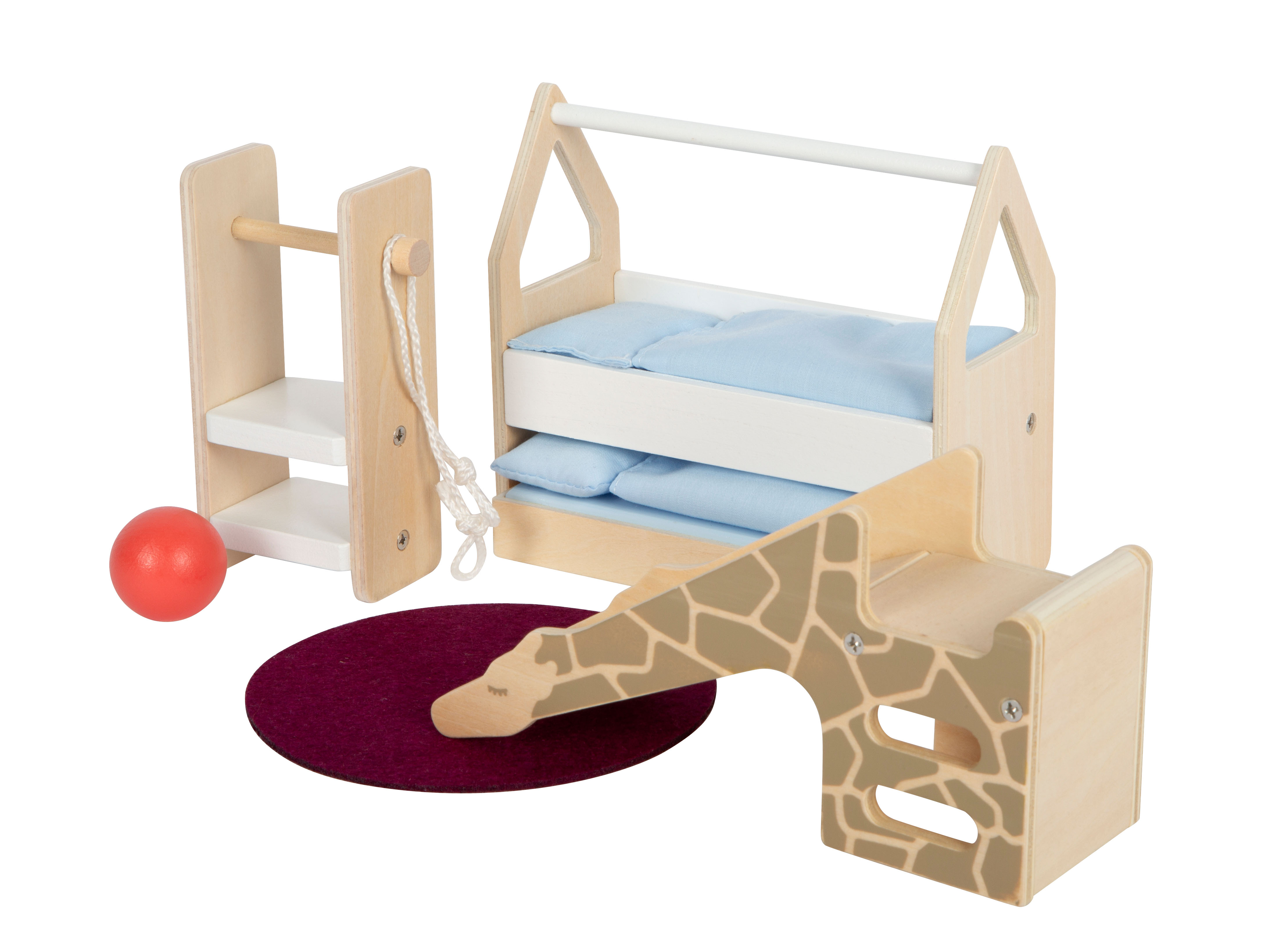 Puppenhausmöbel Kinderzimmer Bett Giraffe