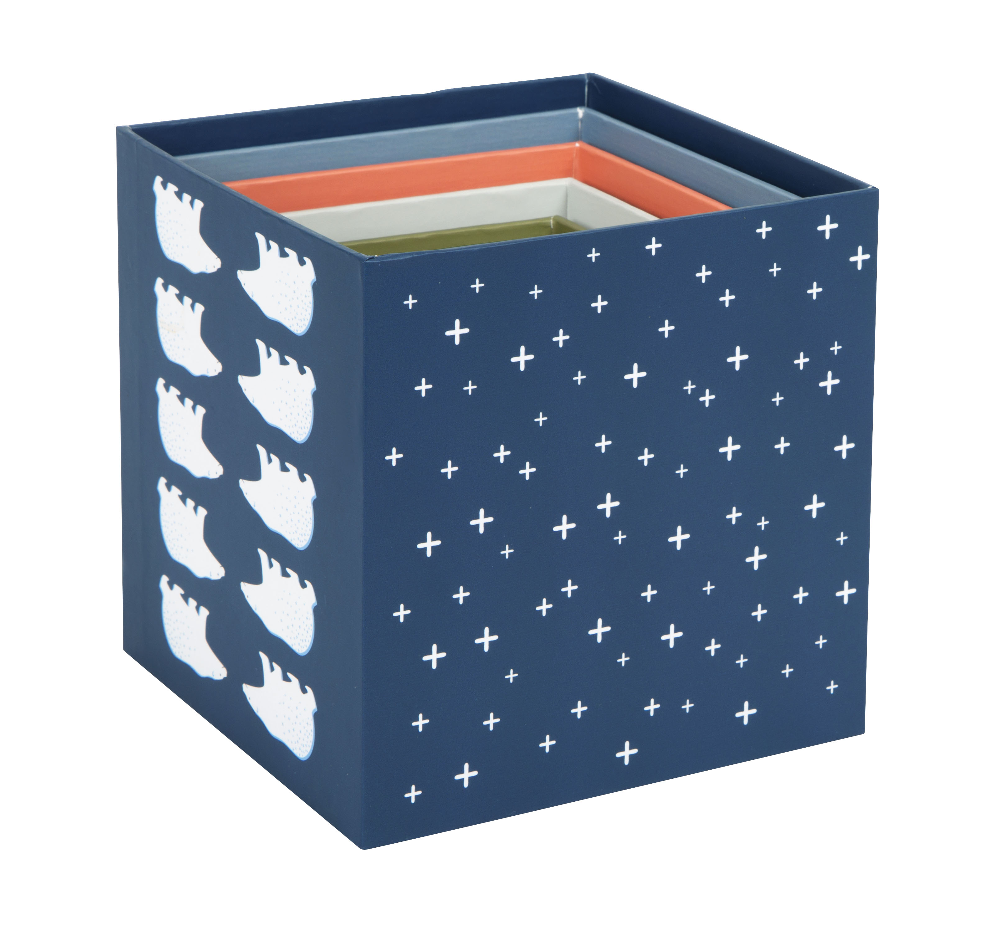 Stapelwürfel mit Arktis-Tieren ineinander gesteckt