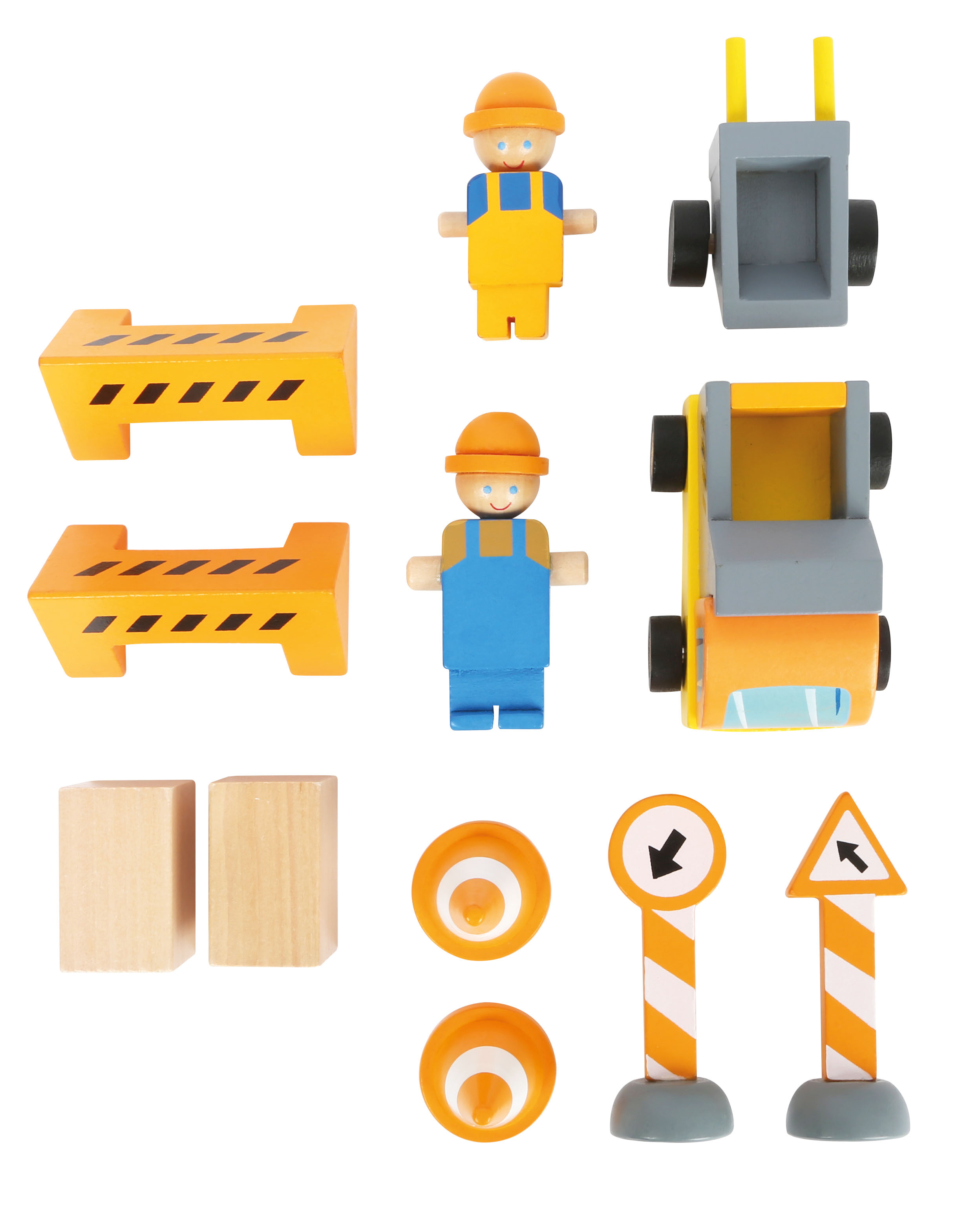 Baukran mit Baustellenzubehör für Kinder