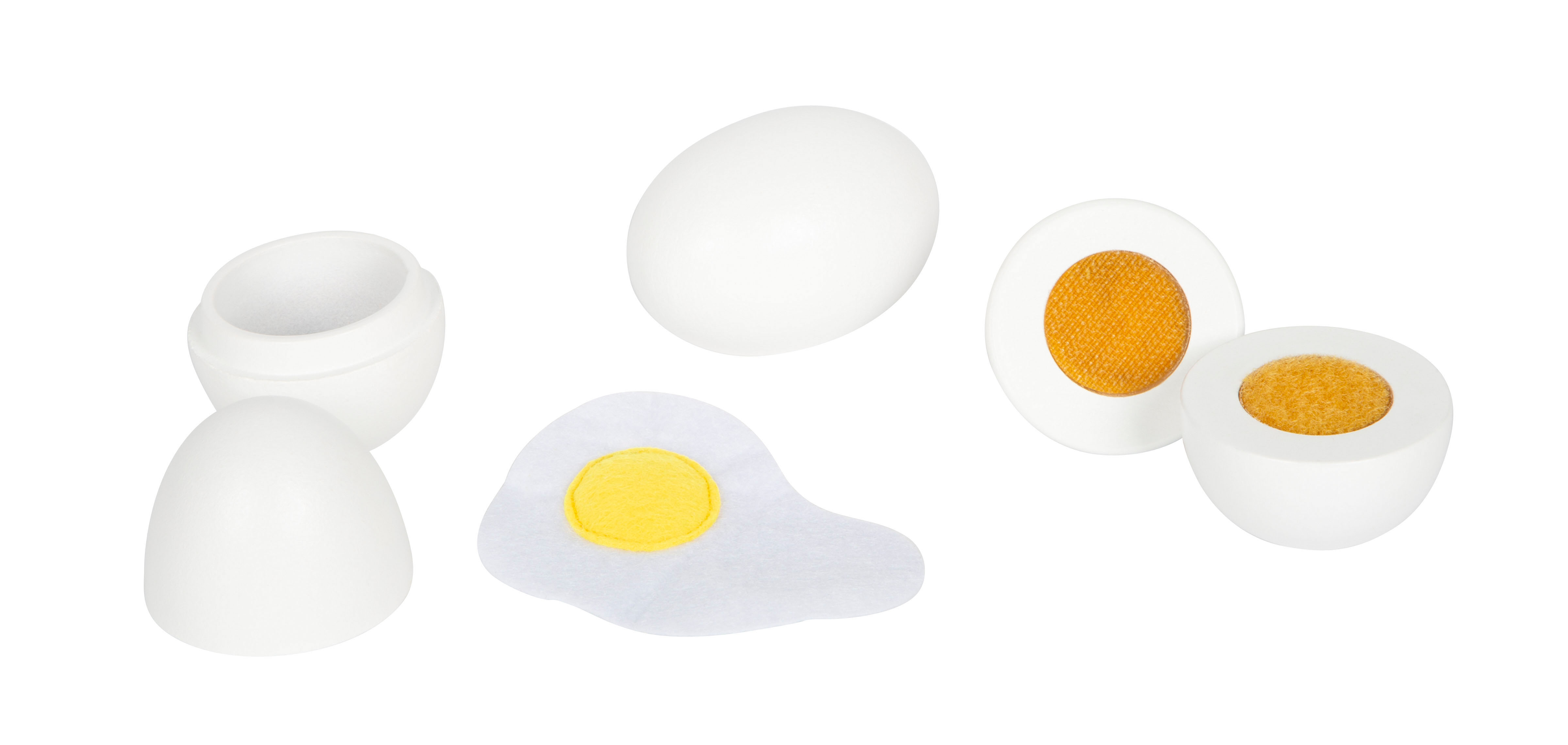 Eier „fresh“ mit Spiegelei, gekochtem und rohem Ei