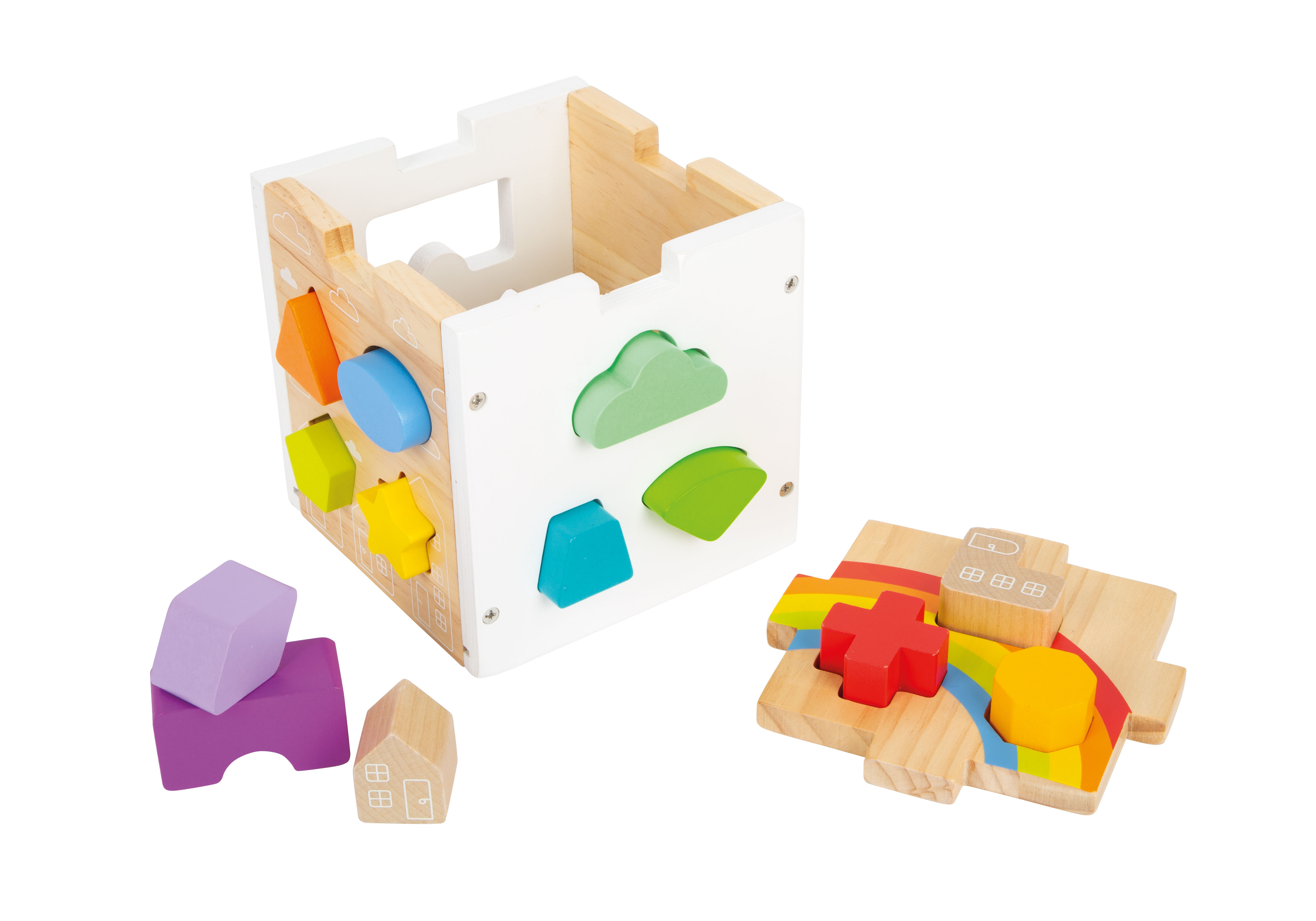Steckwürfel Regenbogen für Kinder