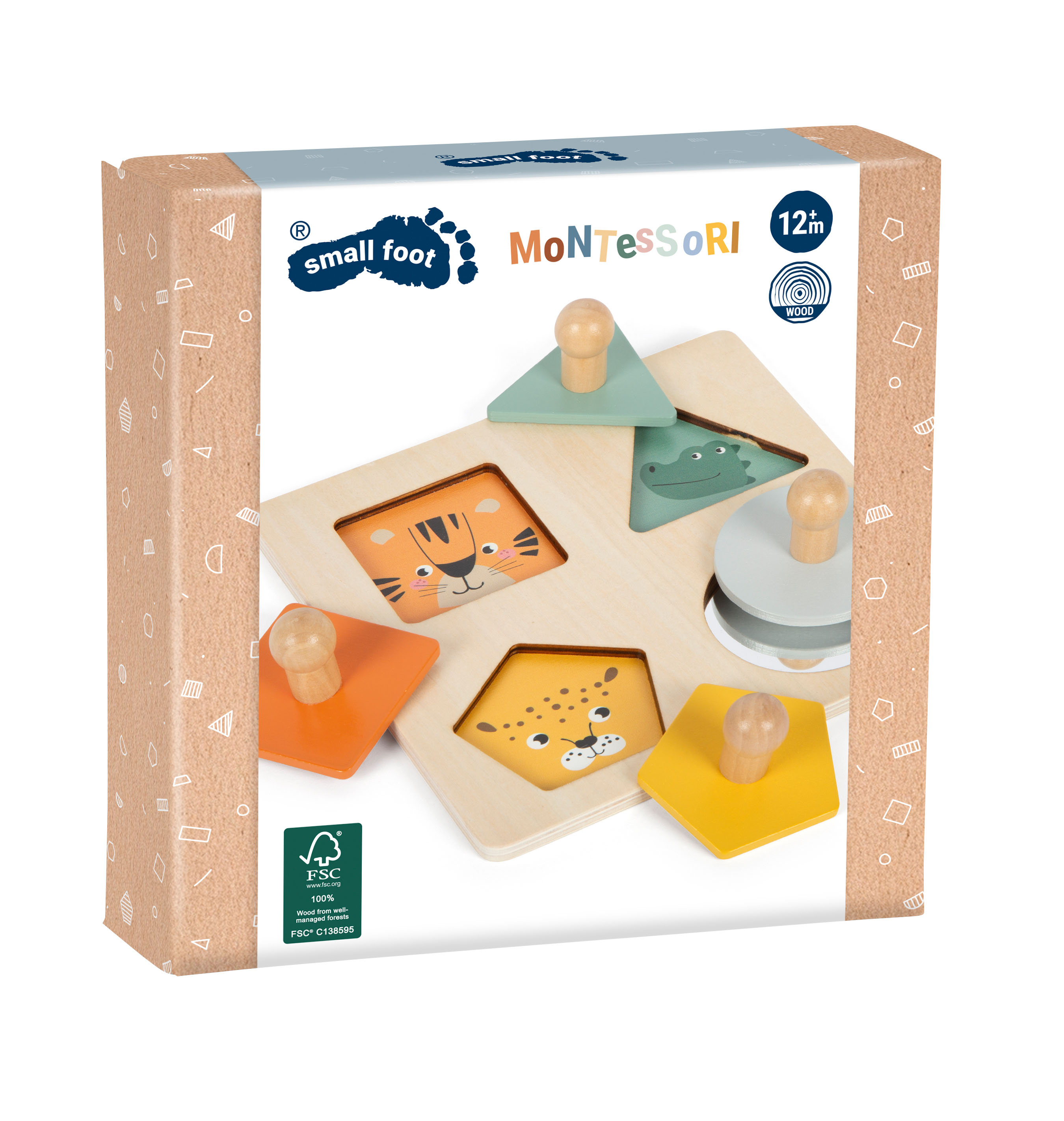 木工玩具, 拼图木质, 动物图形, 蒙特梭 niti, 教育玩具