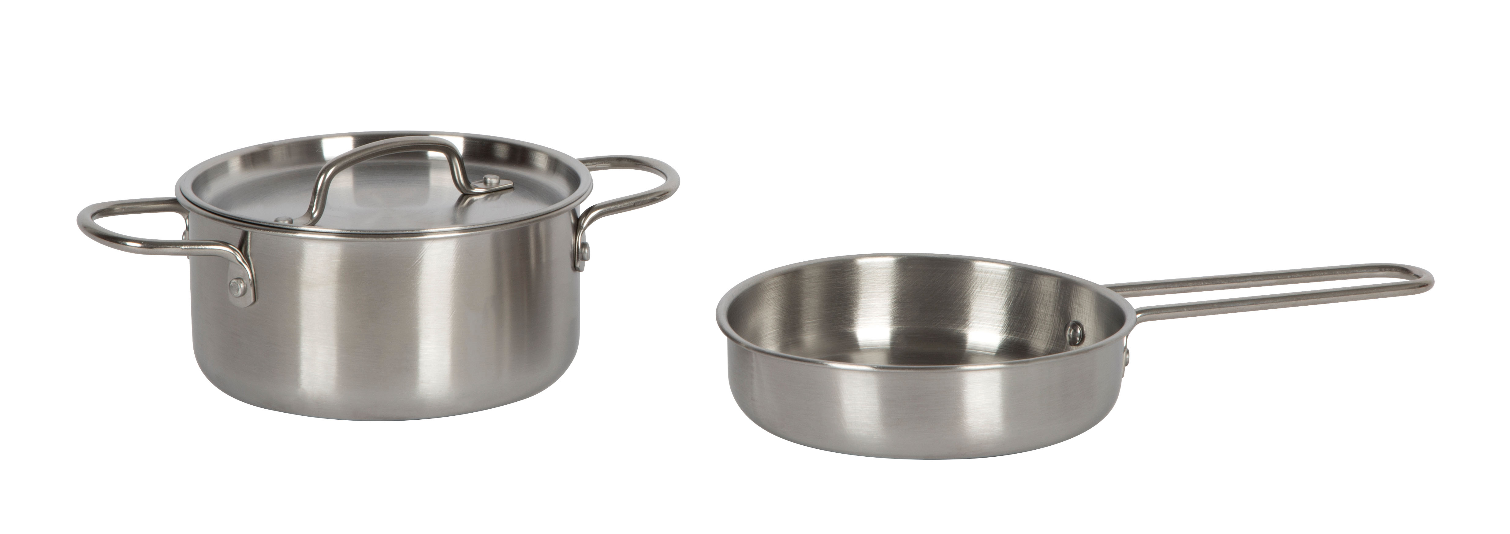 Topf mit Deckel und Pfanne aus Metall zum Spielen