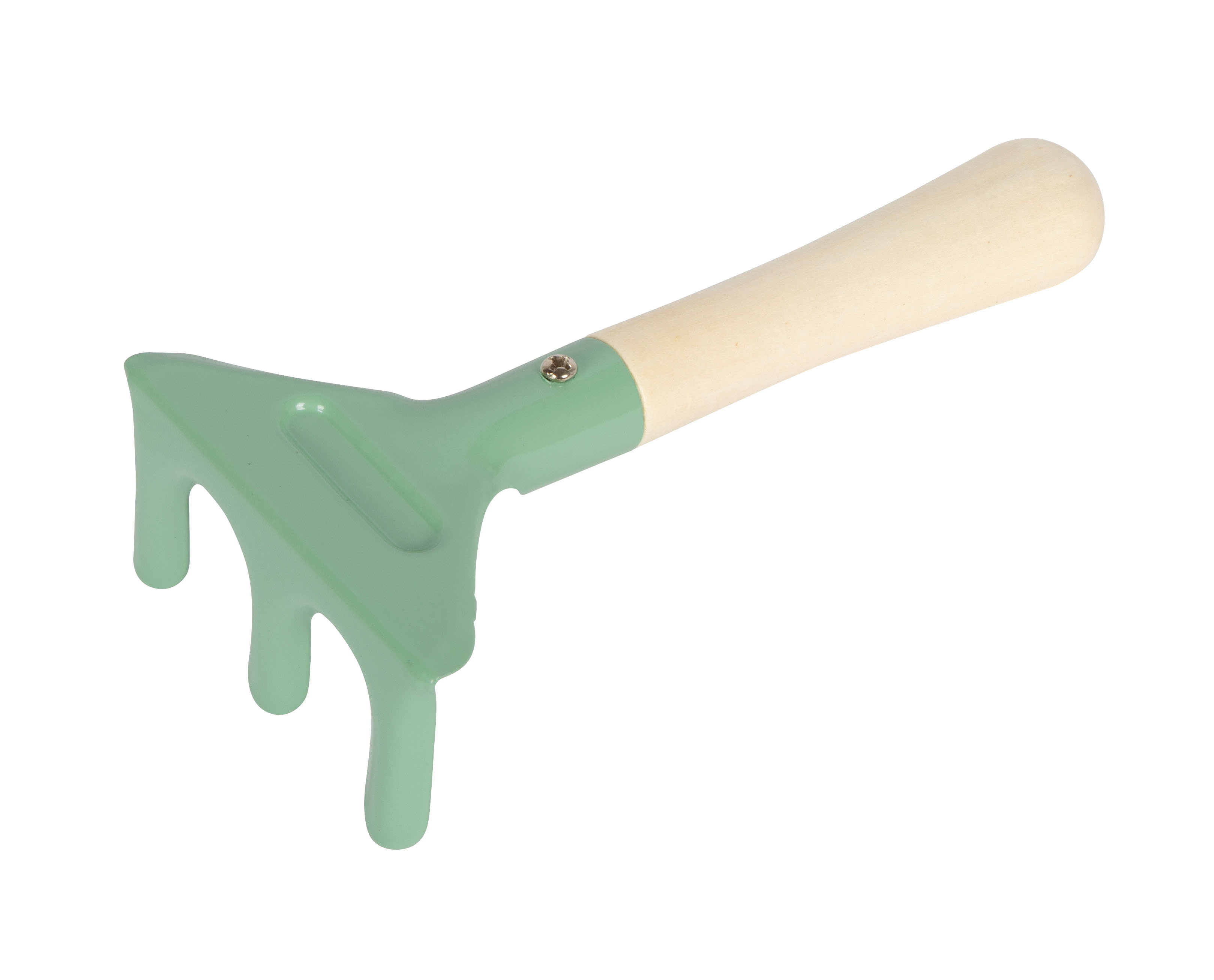 Hand-Harke von Gartentasche mit Gartenwerkzeug