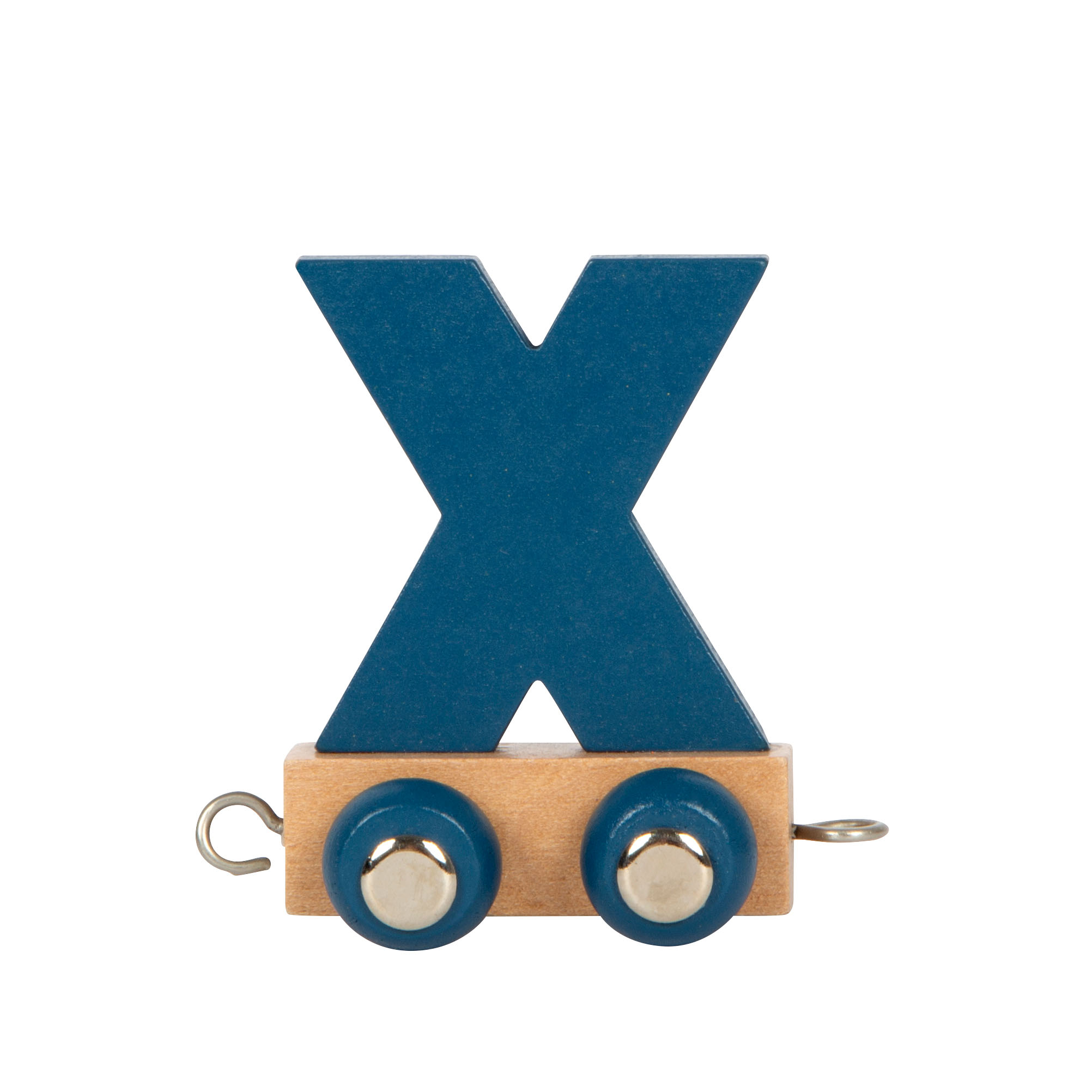 Blauer Buchstabenzug X aus Holz
