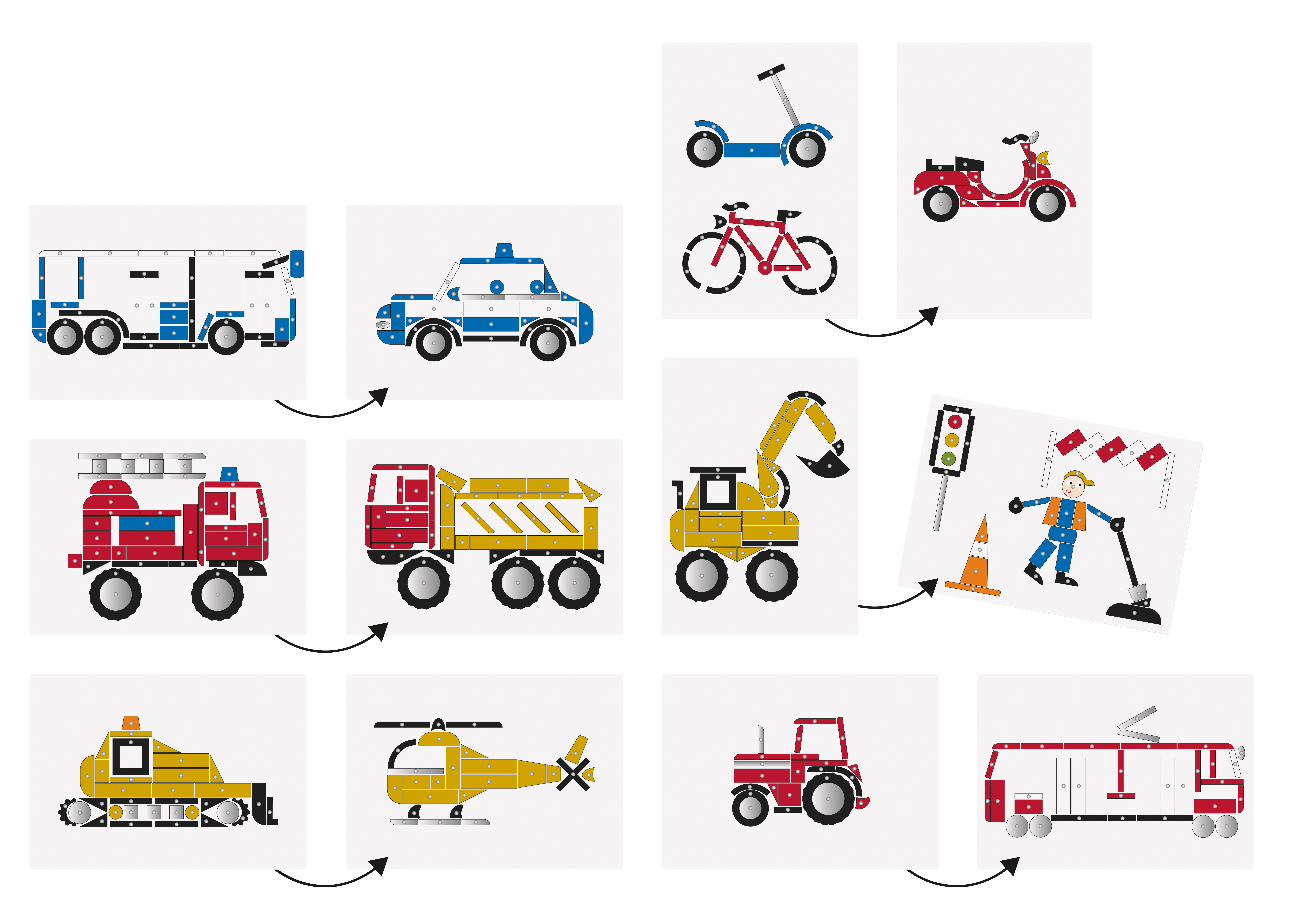 Hämmerchenspiel Fahrzeuge der Stadt für Kinder
