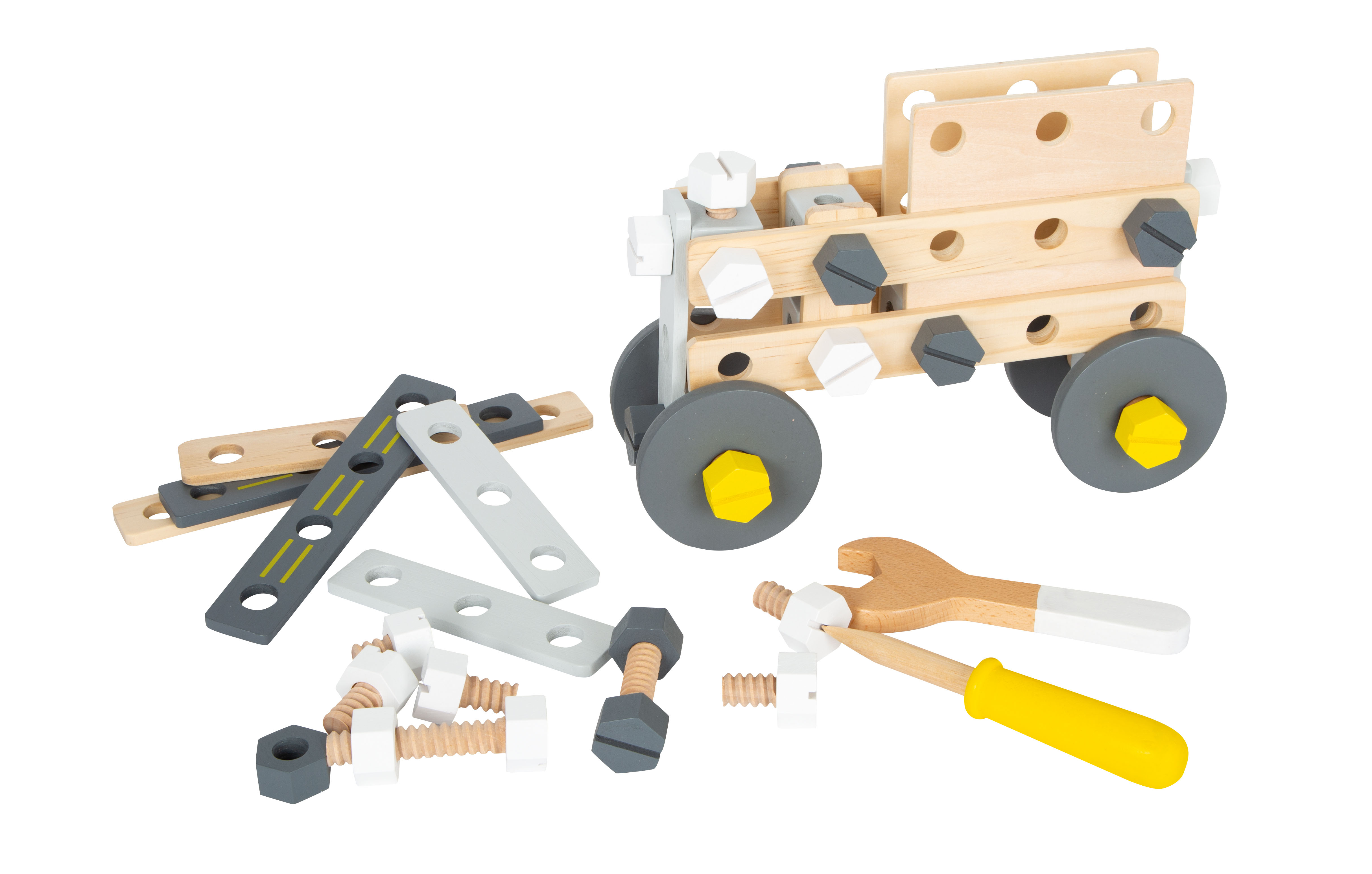 Konstruktionsspielzeug, das zu Auto zusammengebaut wurde