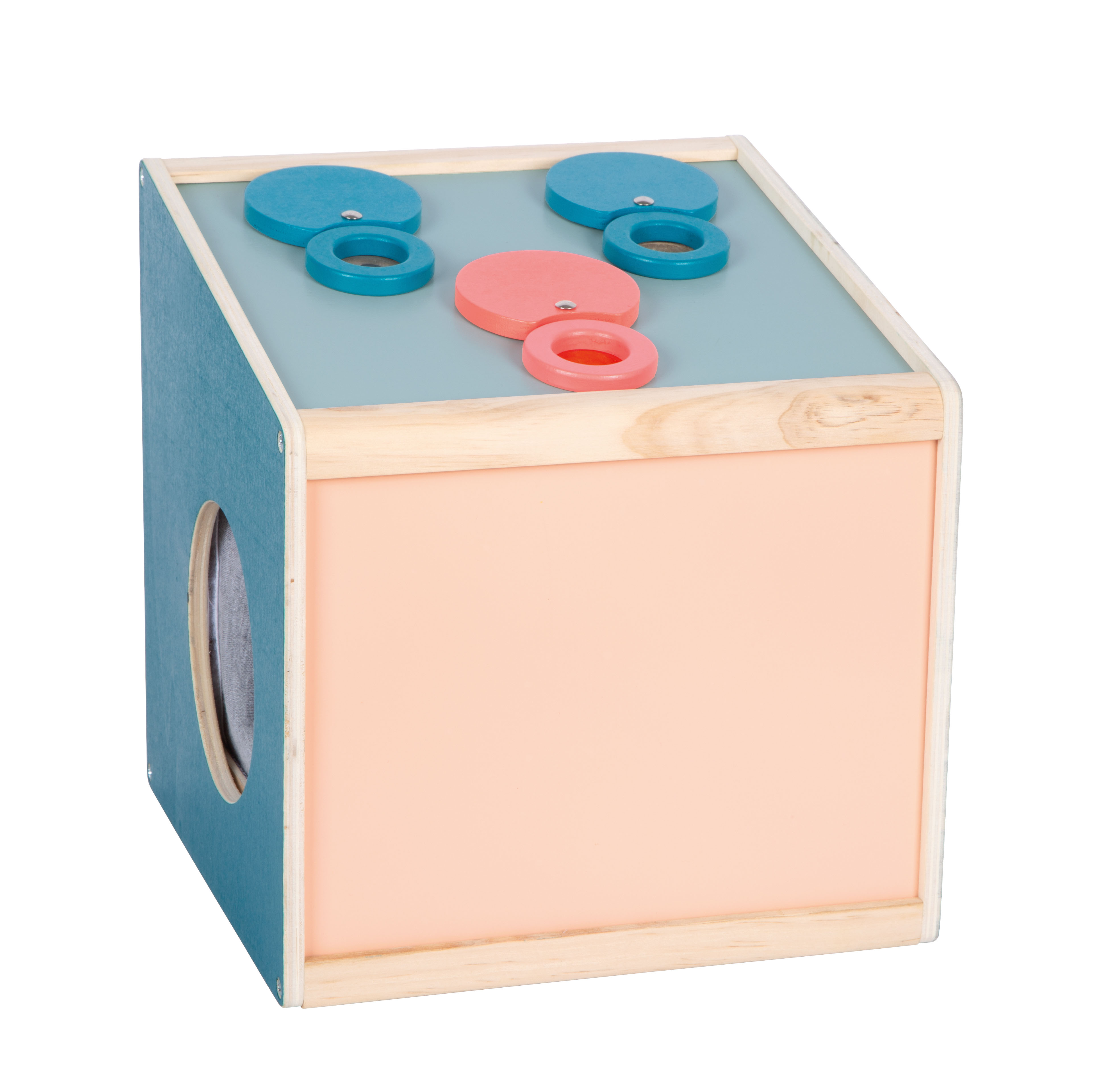 Sinnesspiel-Kiste mit Arm- und Sehöffnung