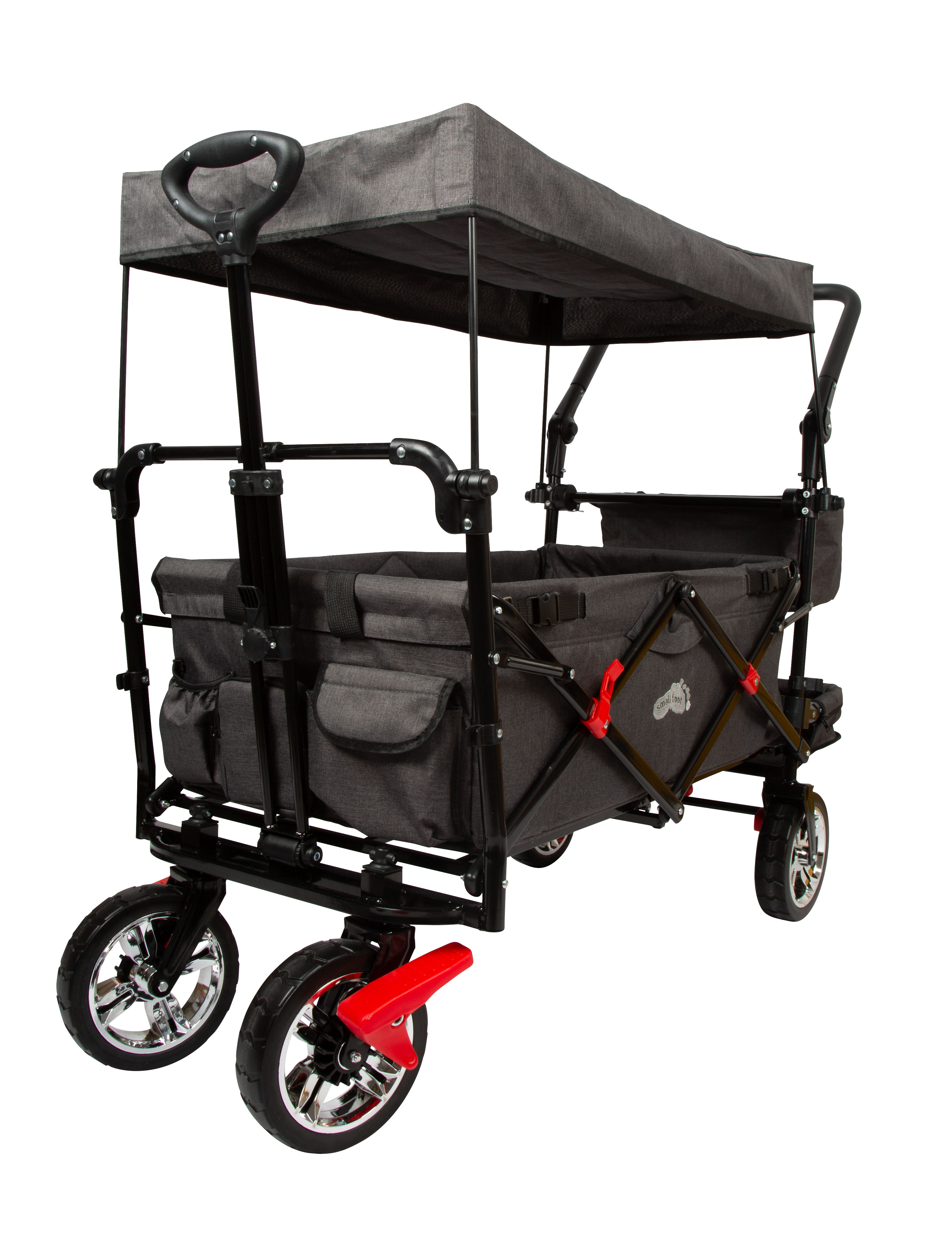 Bollerwagen mit Dach, Griff verstellbar