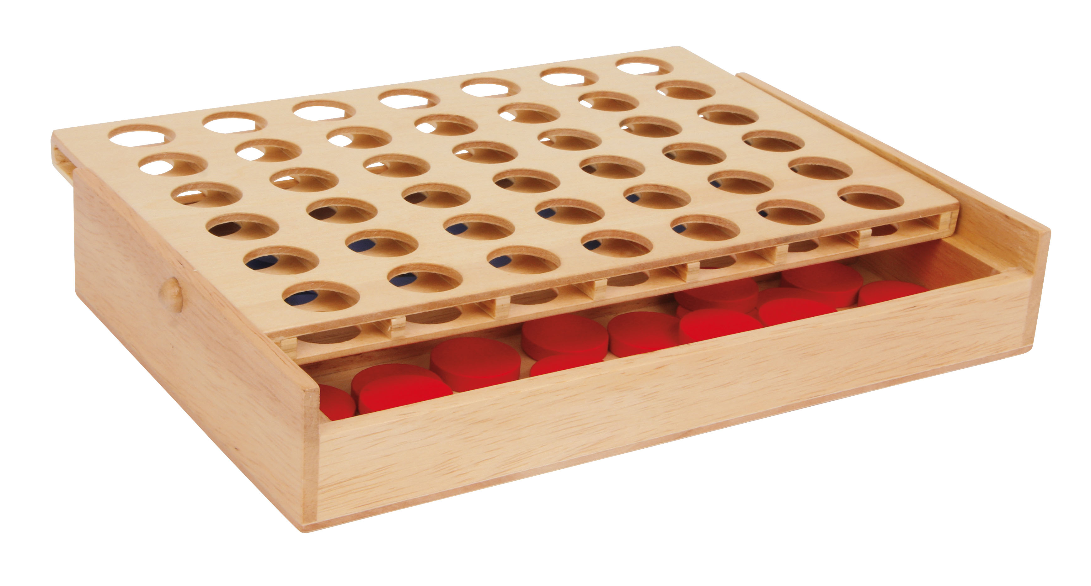 Holzbox mit Vier in einer Reihe-Spiel für Reisen