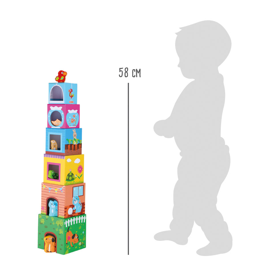 Stapelwürfel mit Figuren Haustiere für Kinder