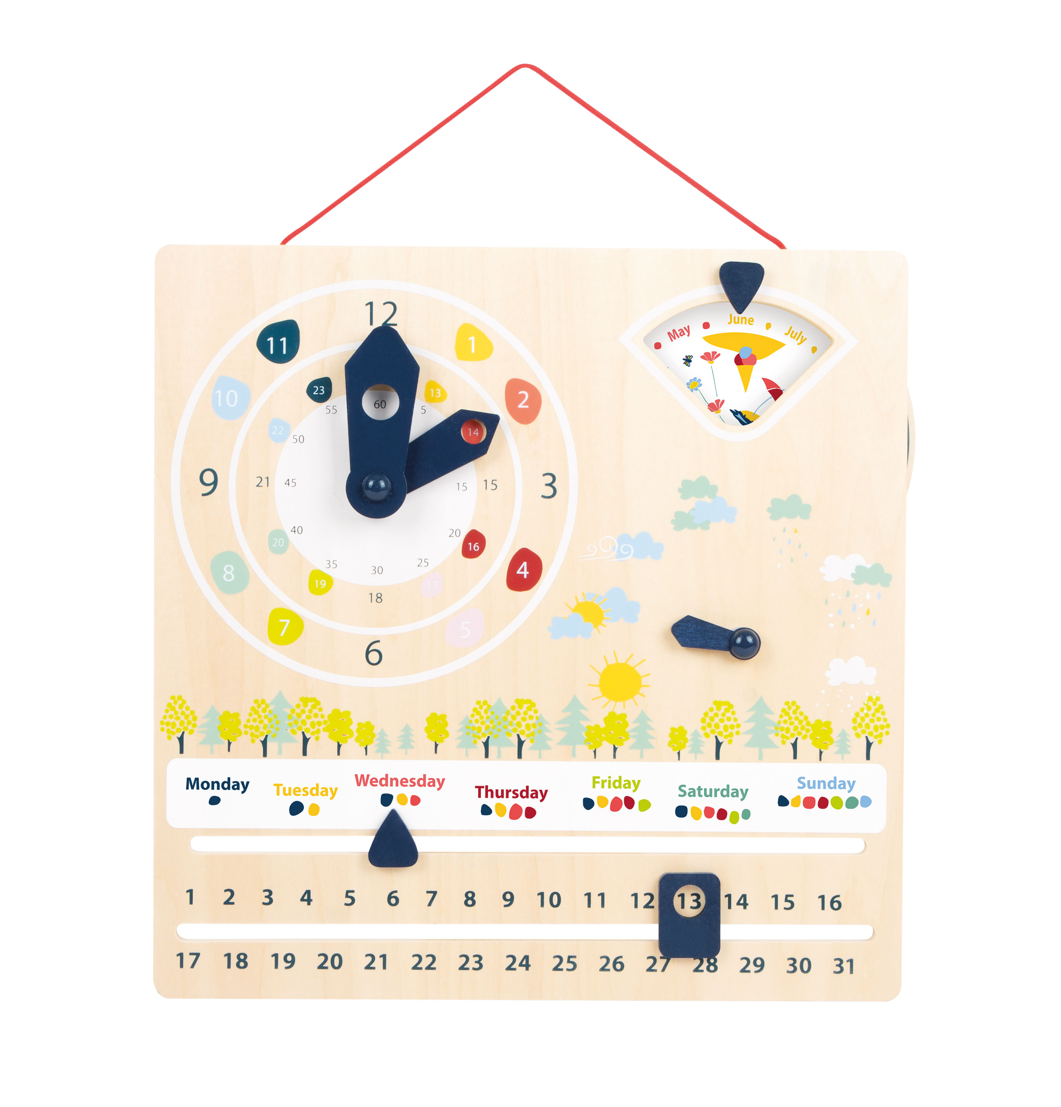 Lernuhr mit Kalender „Educate“ für Kinder