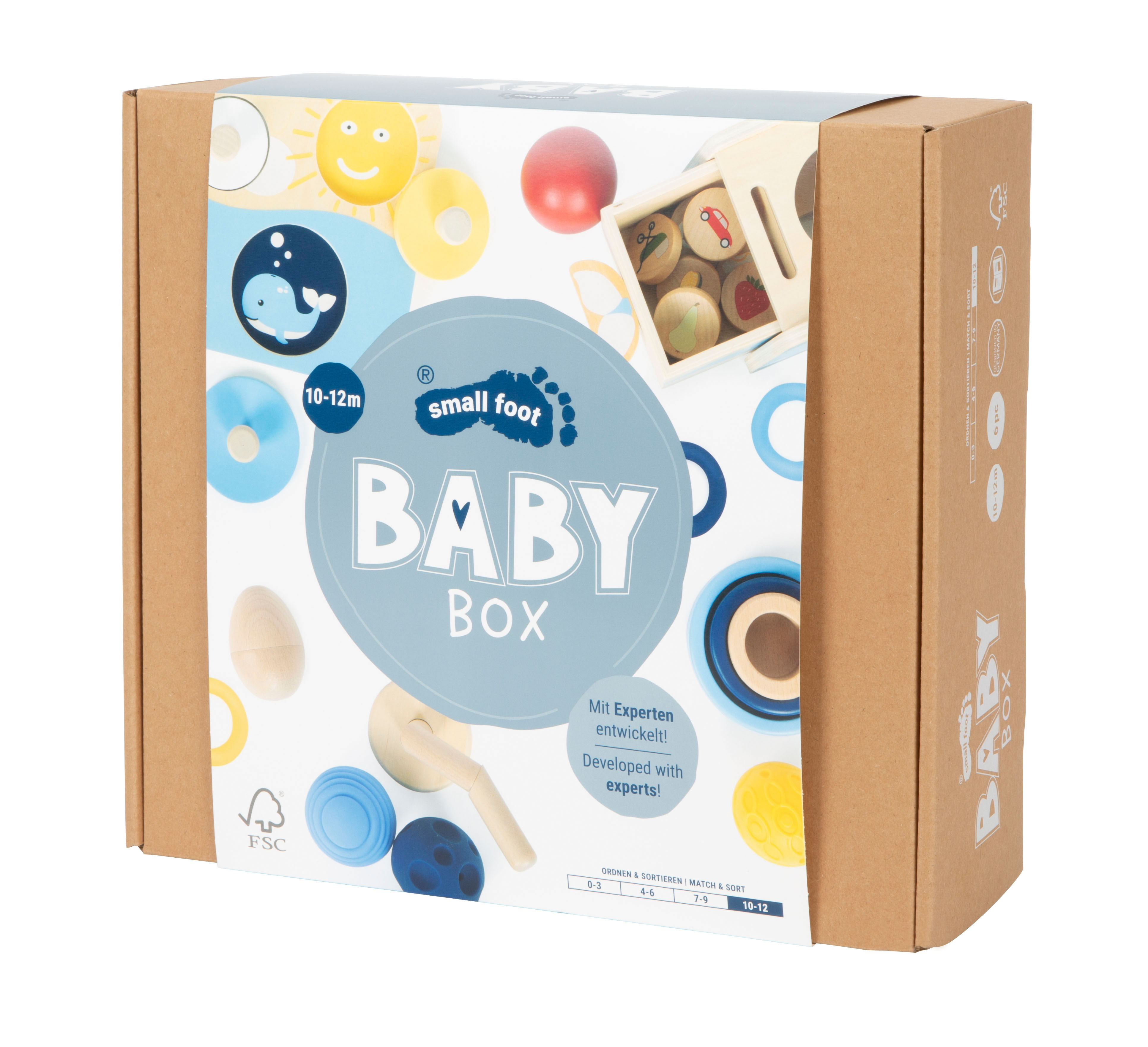 Baby-Box 10–12 Monate „Ordnen & Sortieren“ mit Banderole