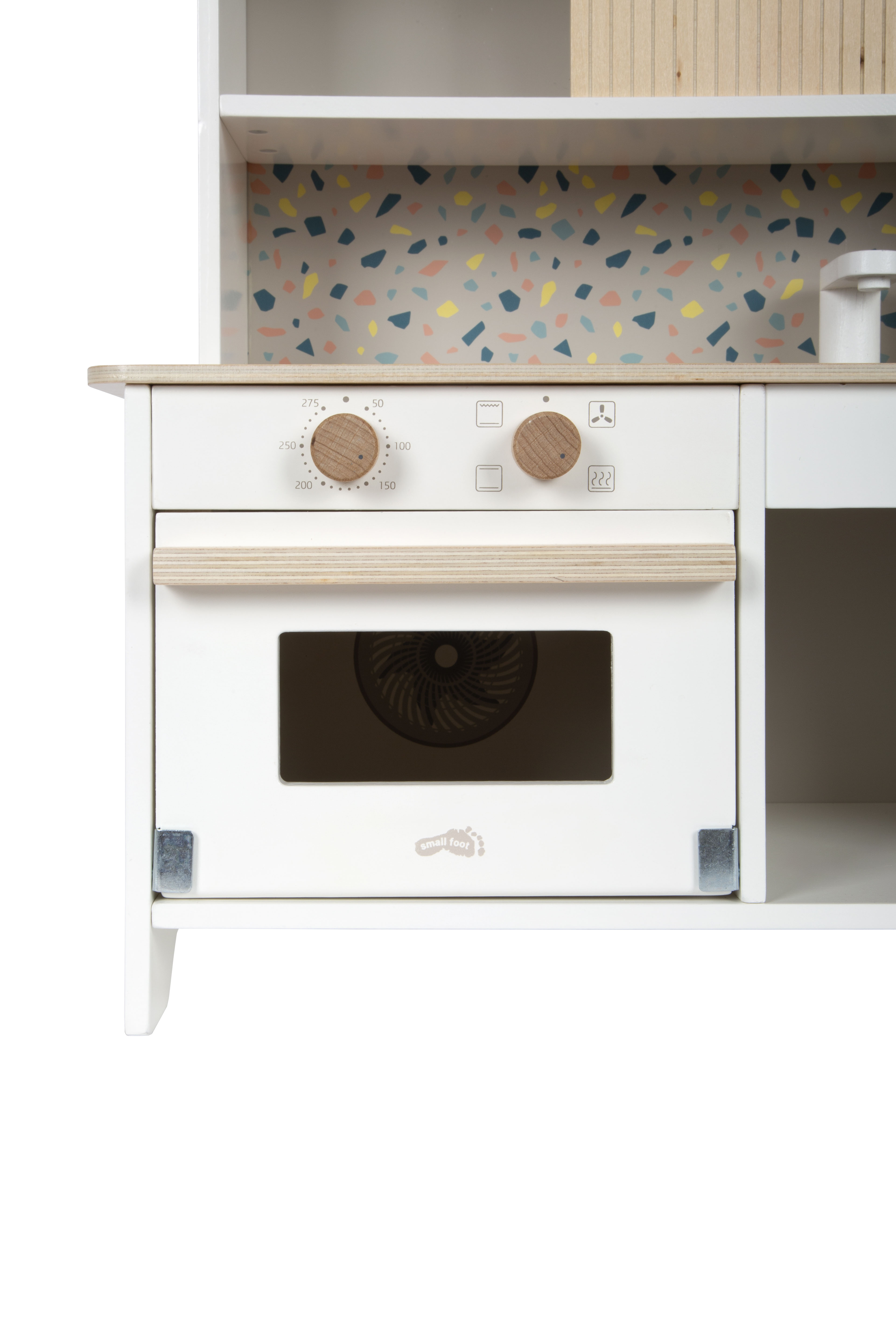 Backofen von Terrazzo-Kinderküche aus Holz