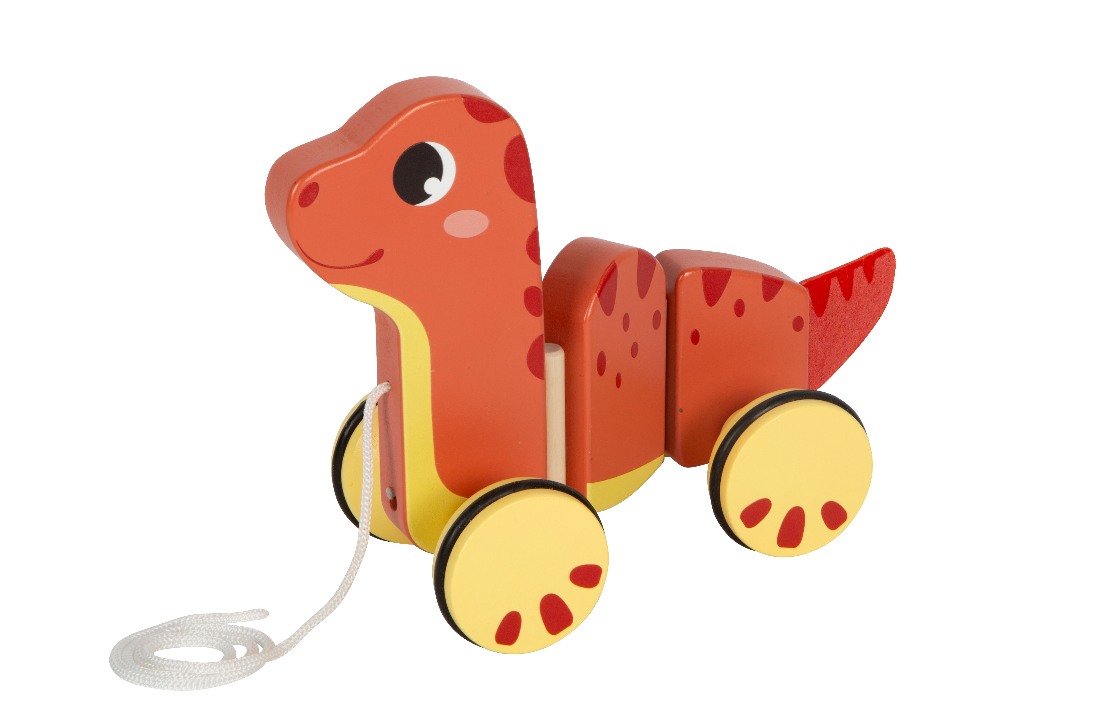 Zieh-Dinosaurier aus Holz für Kinder