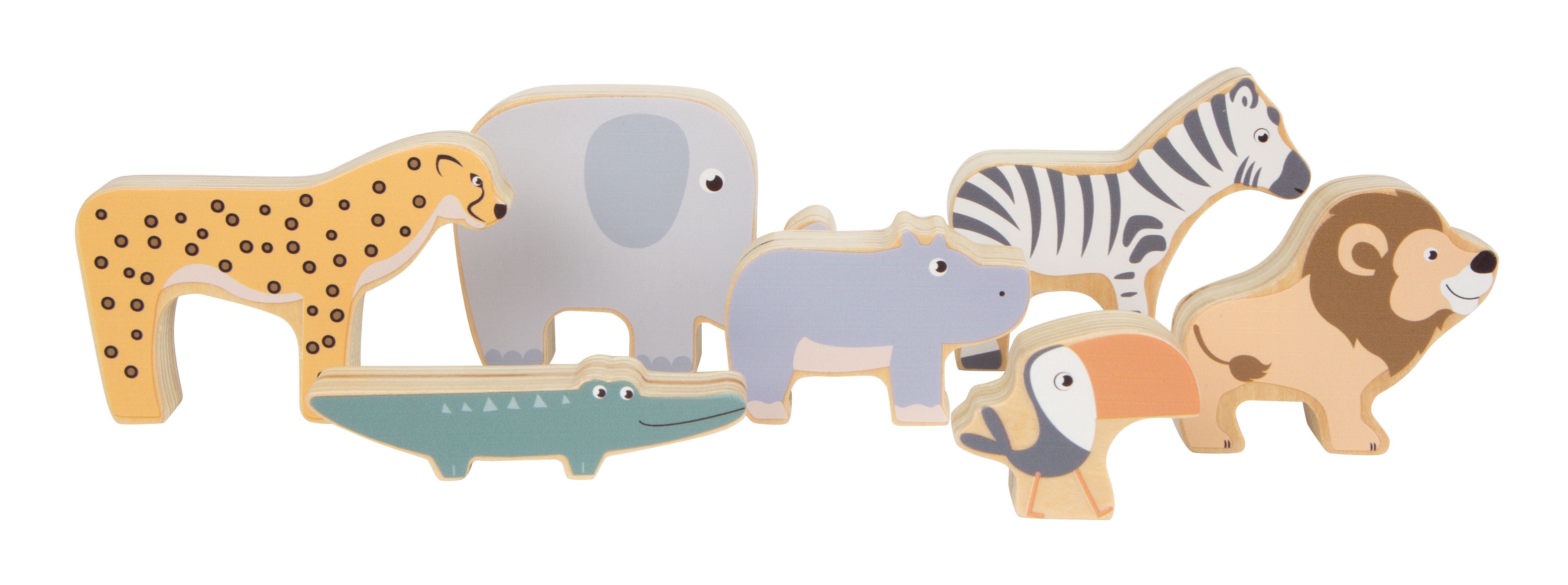 Tiere der Savanne zum Aufeinanderstapeln