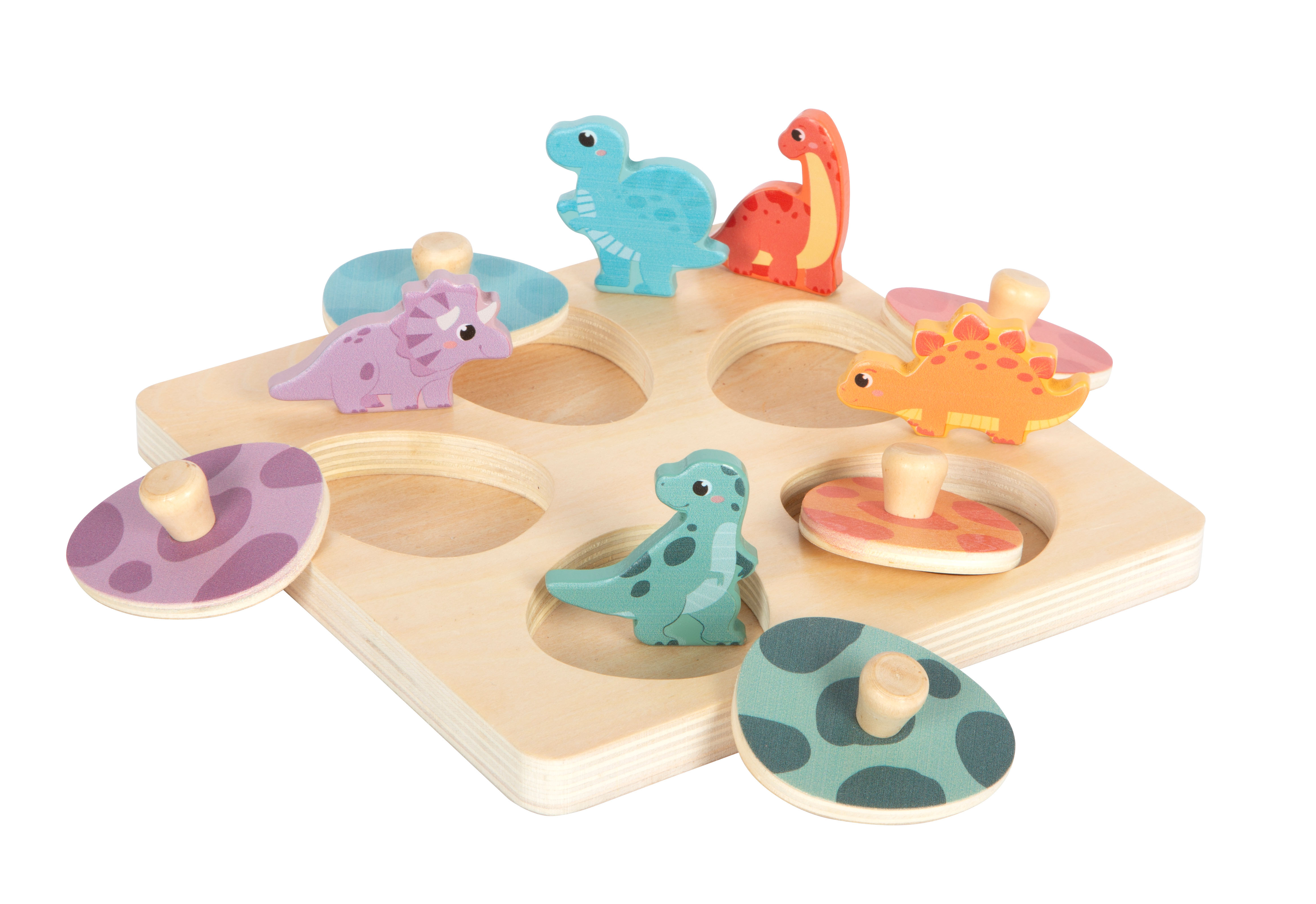 Dinsaurier-Setzpuzzle mit Memo-Spiel