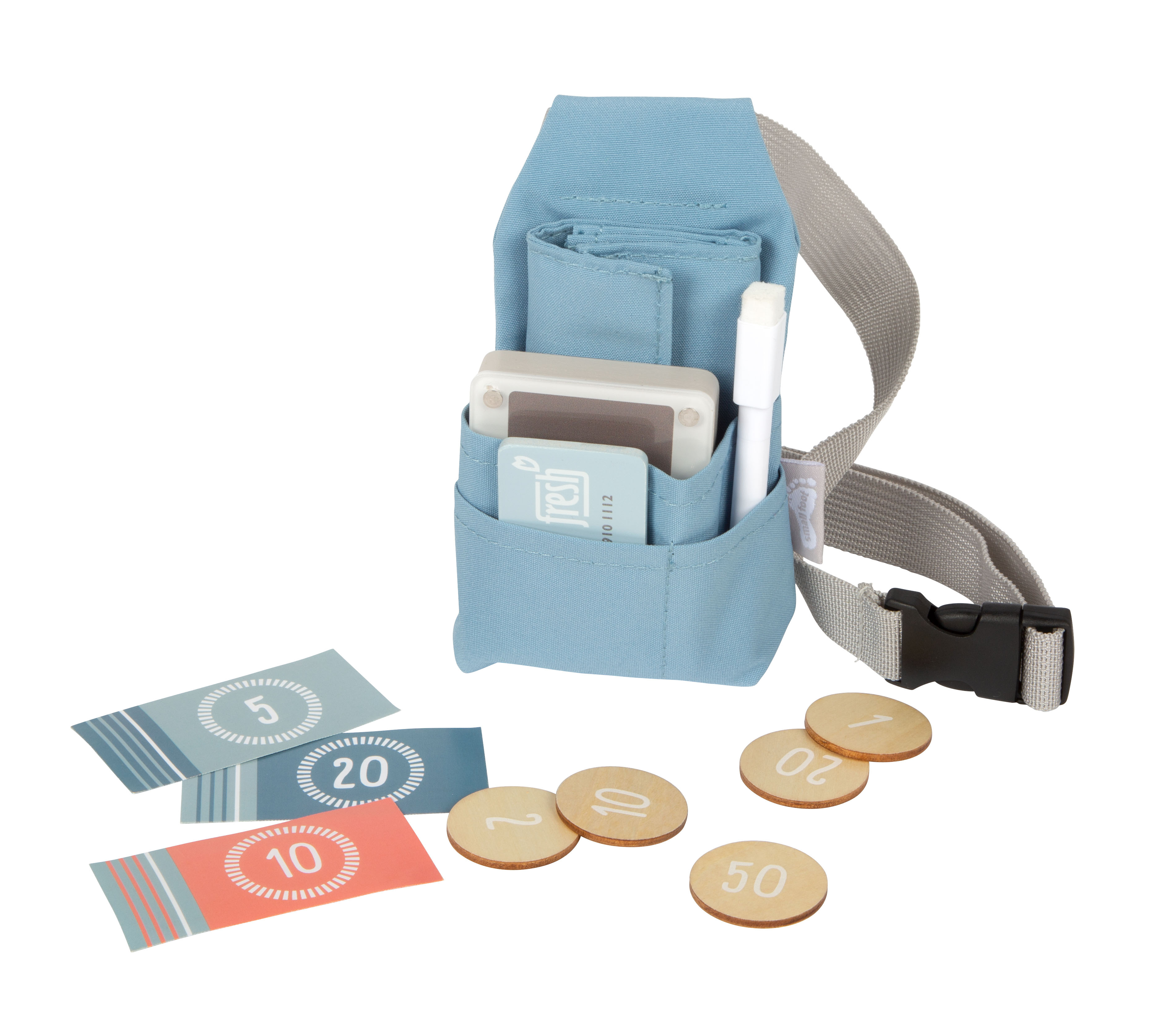 Tragbares Kellner-Spielset mit Spielgeld