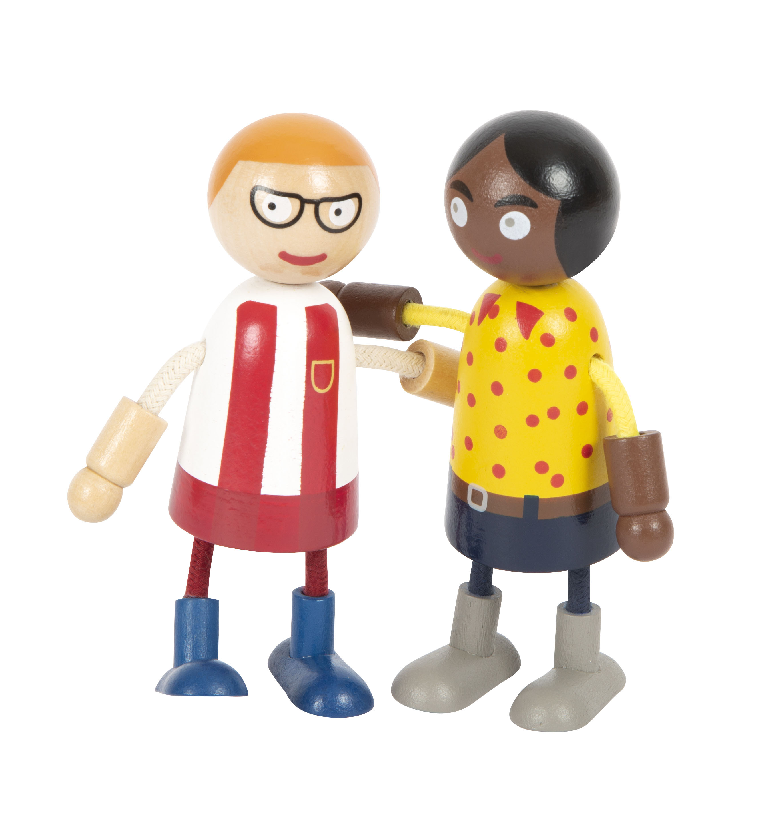 2 Biegepuppen mit beweglichen Armen und Beinen