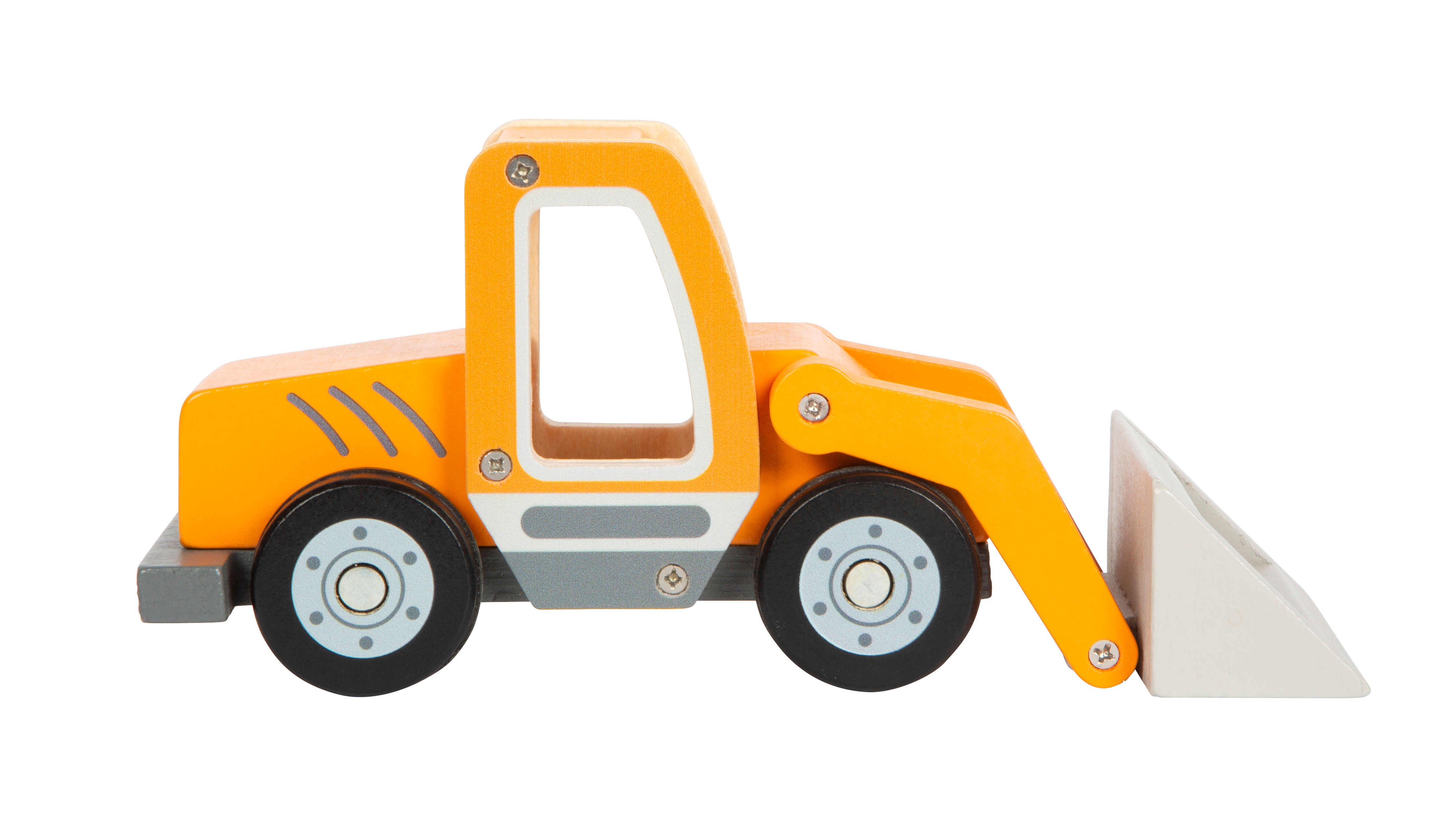 Profilansicht Radlader mit Schaufel rechts