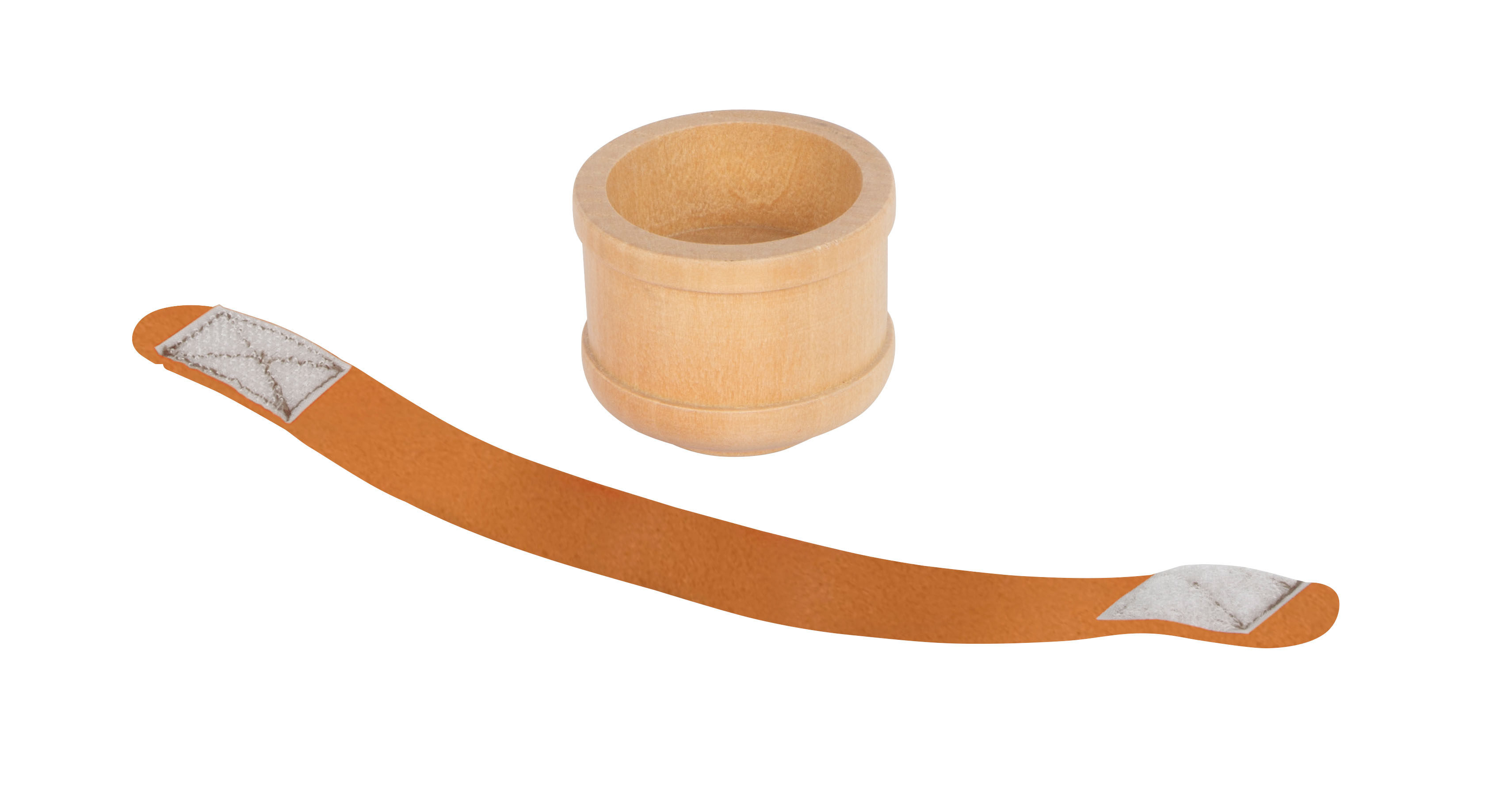 Tasse aus Holz mit abnehmbarem Henkel aus Filz