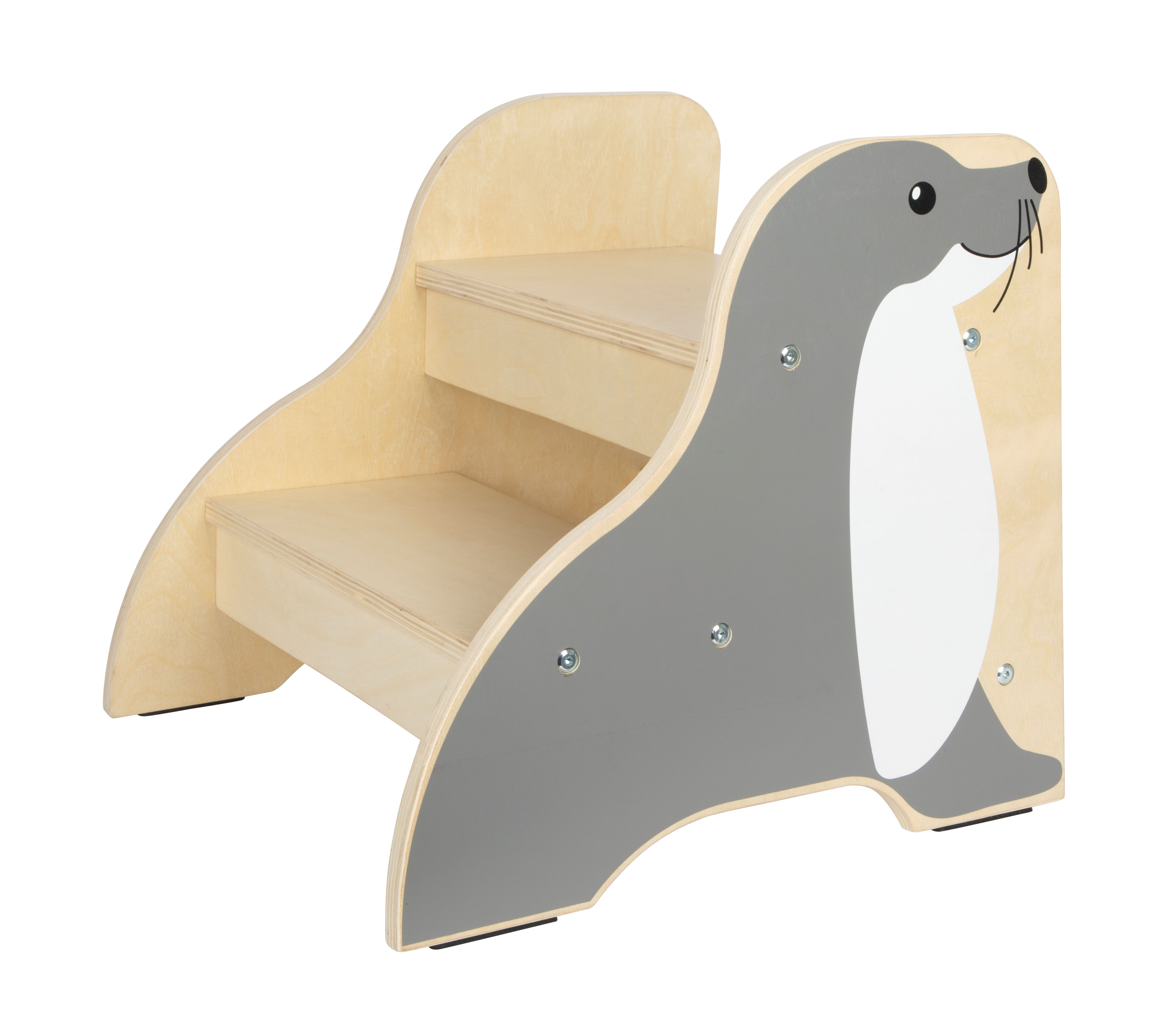 Tritthocker mit zwei Stufen im Seehund-Design