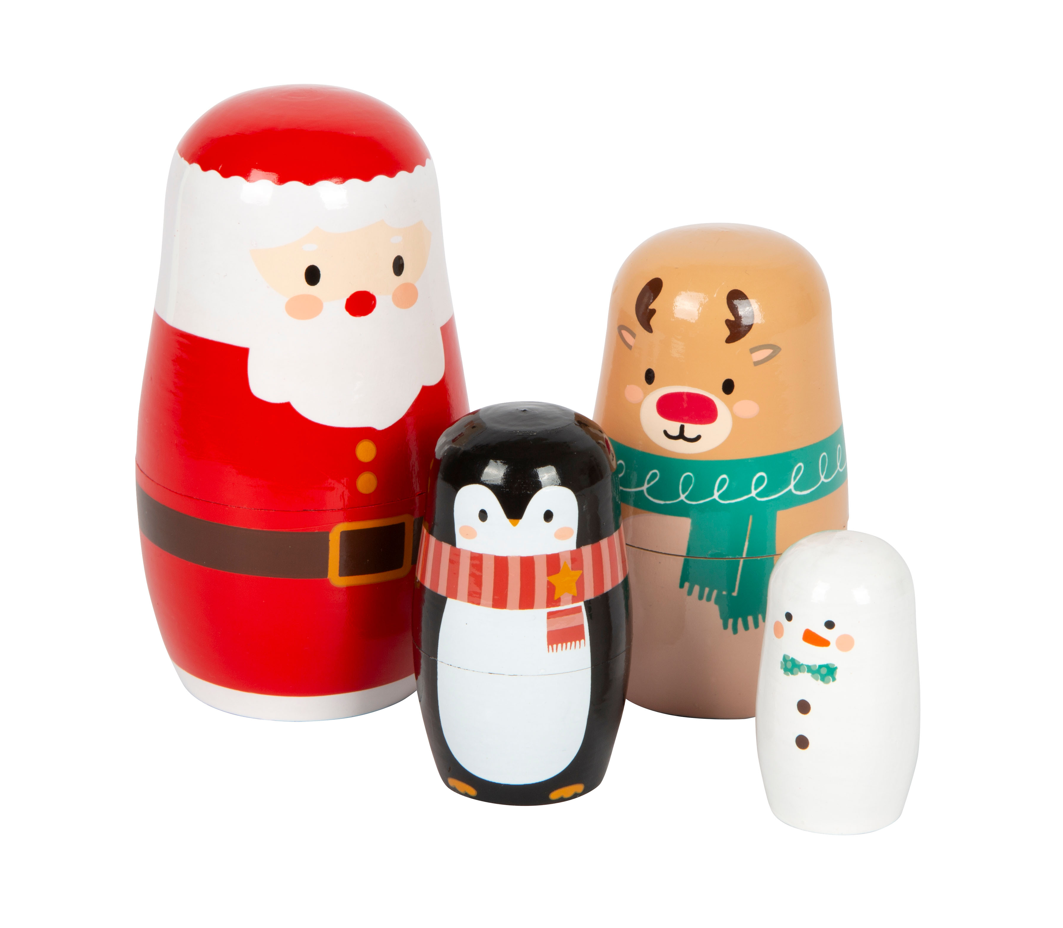 Matrjoschka-Figuren Weihnachten 4er-Gruppe