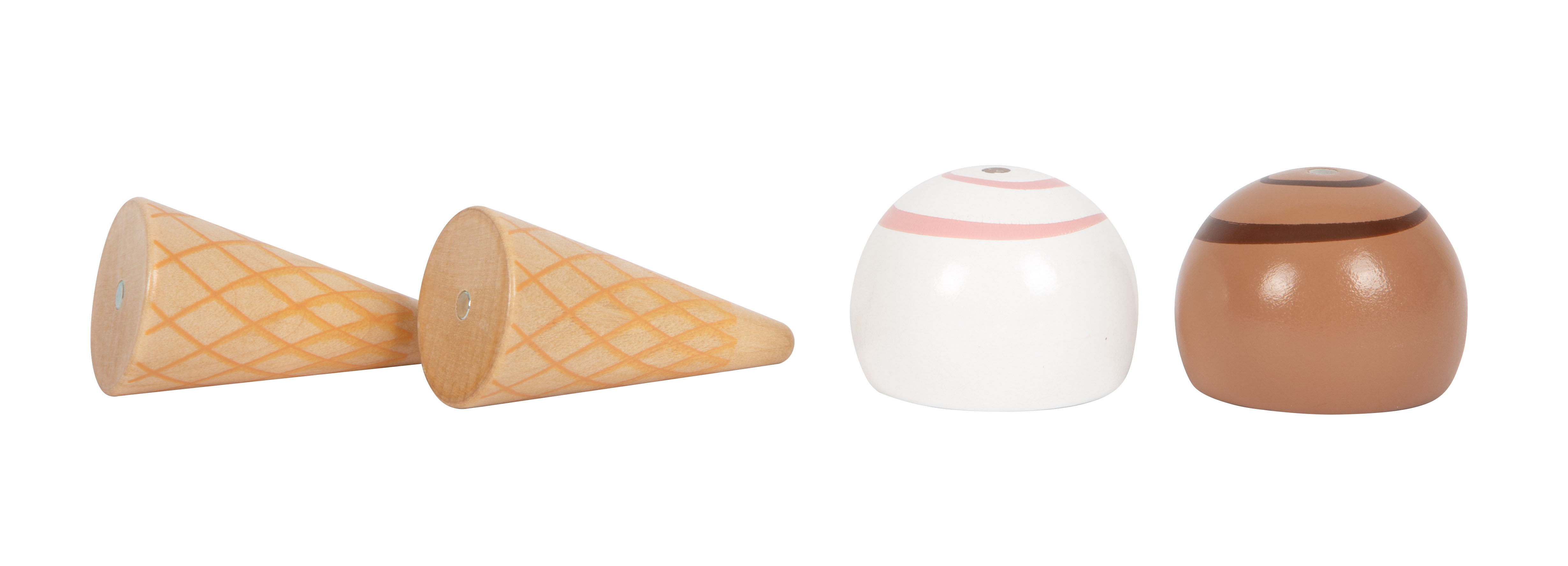 Kinder-Eistheke aus Holz mit zwei Waffeln