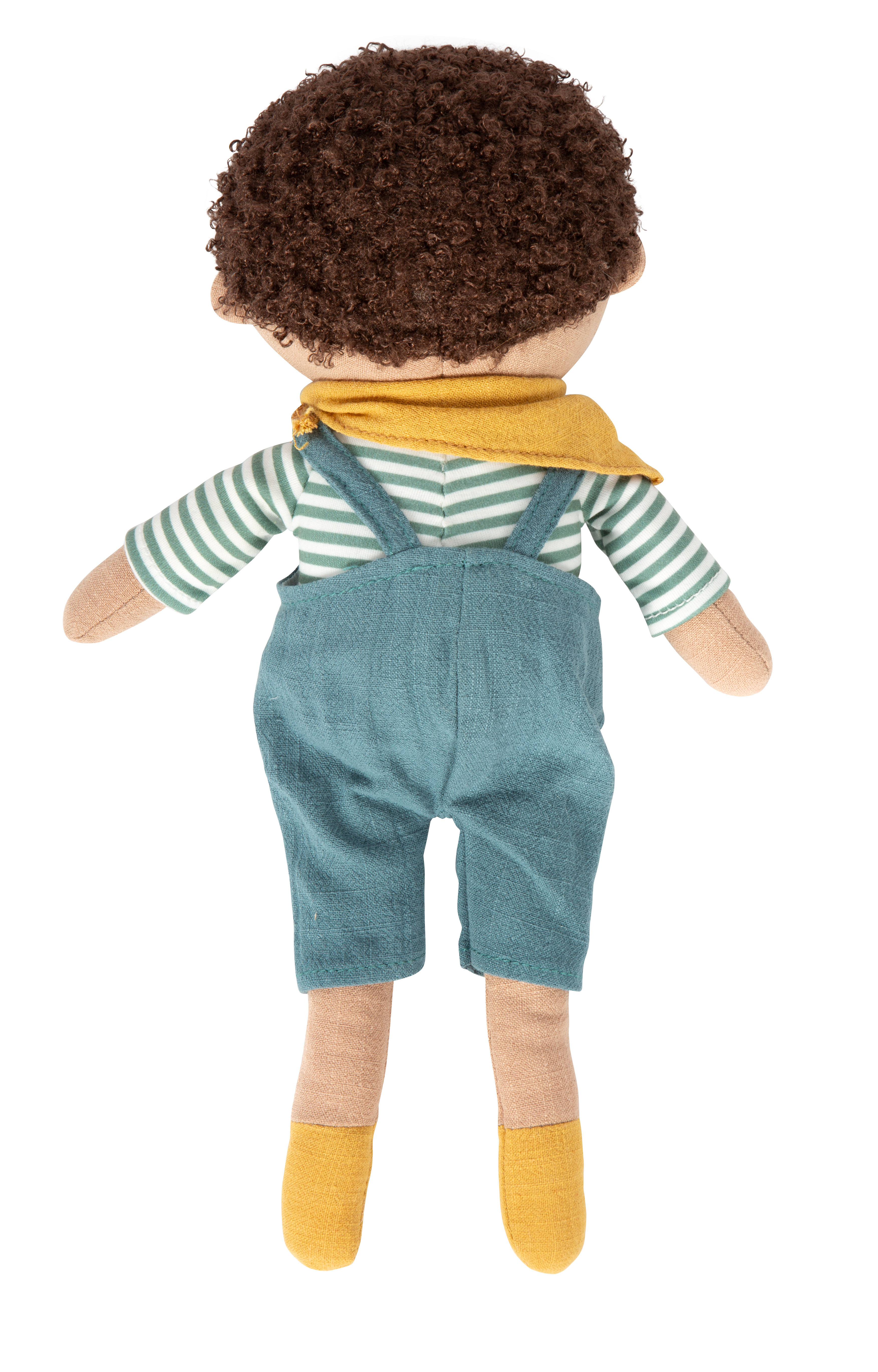 Puppe aus Stoff mit braunen Haaren
